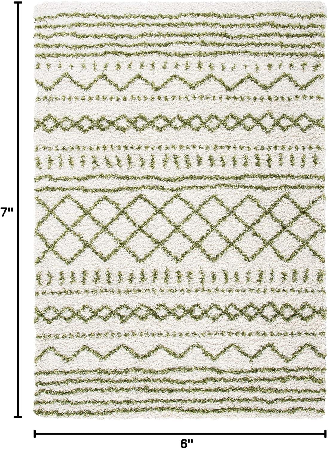 image:imageSAFAVIEH Area Rug 8x10 Arizona Shag Collection Large Ivory amp Beige Moroccan Boho Design NonShedding amp Easy to Clean Ideal for Living Room Bedroom Dining Space ASG741AIvoryGreen