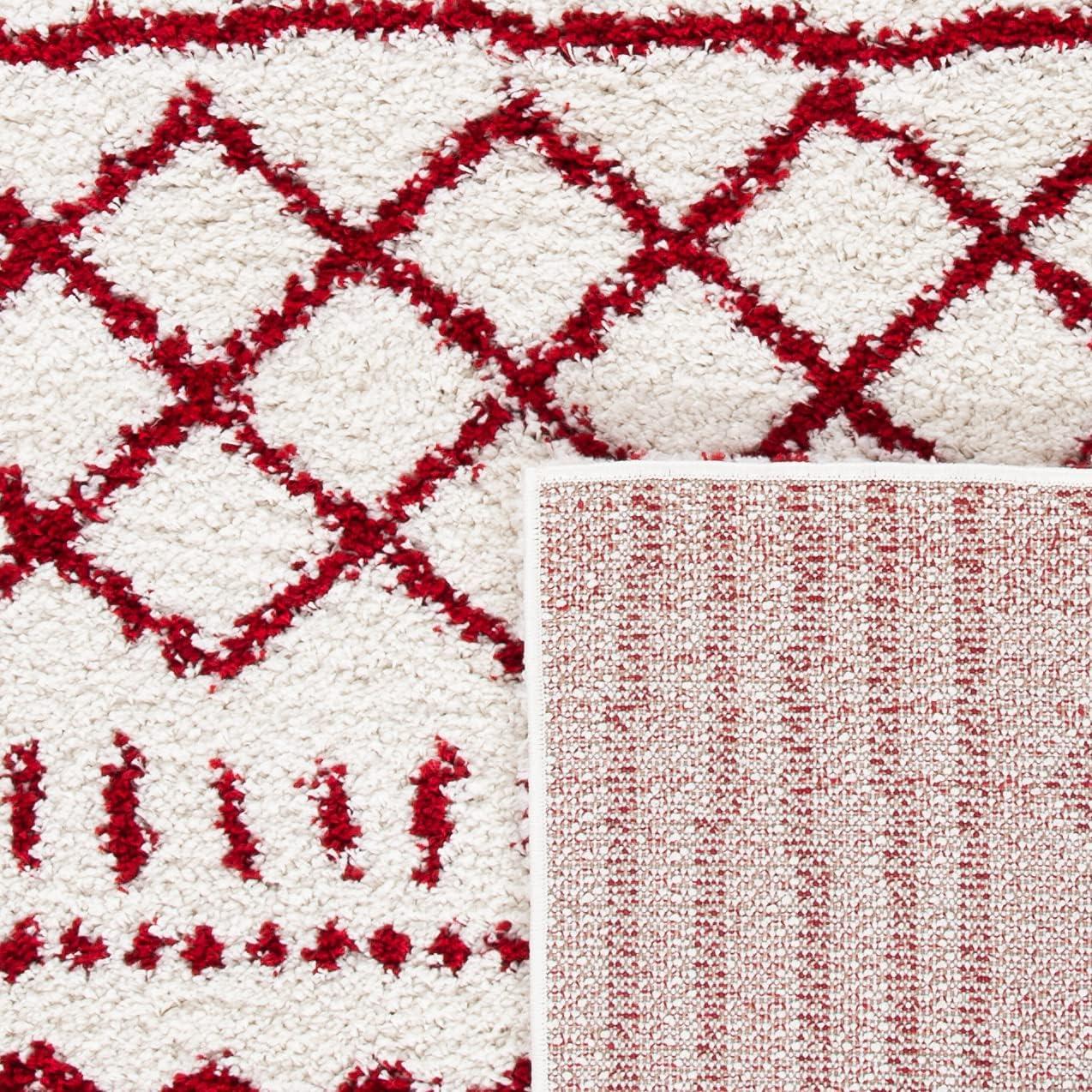 image:imageSAFAVIEH Area Rug 8x10 Arizona Shag Collection Large Ivory amp Beige Moroccan Boho Design NonShedding amp Easy to Clean Ideal for Living Room Bedroom Dining Space ASG741AIvoryRed