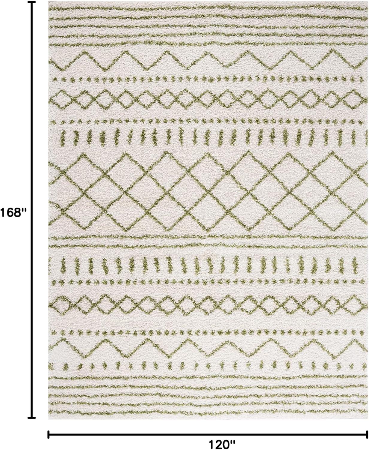 image:imageSAFAVIEH Area Rug 8x10 Arizona Shag Collection Large Ivory amp Beige Moroccan Boho Design NonShedding amp Easy to Clean Ideal for Living Room Bedroom Dining Space ASG741AIvoryGreen