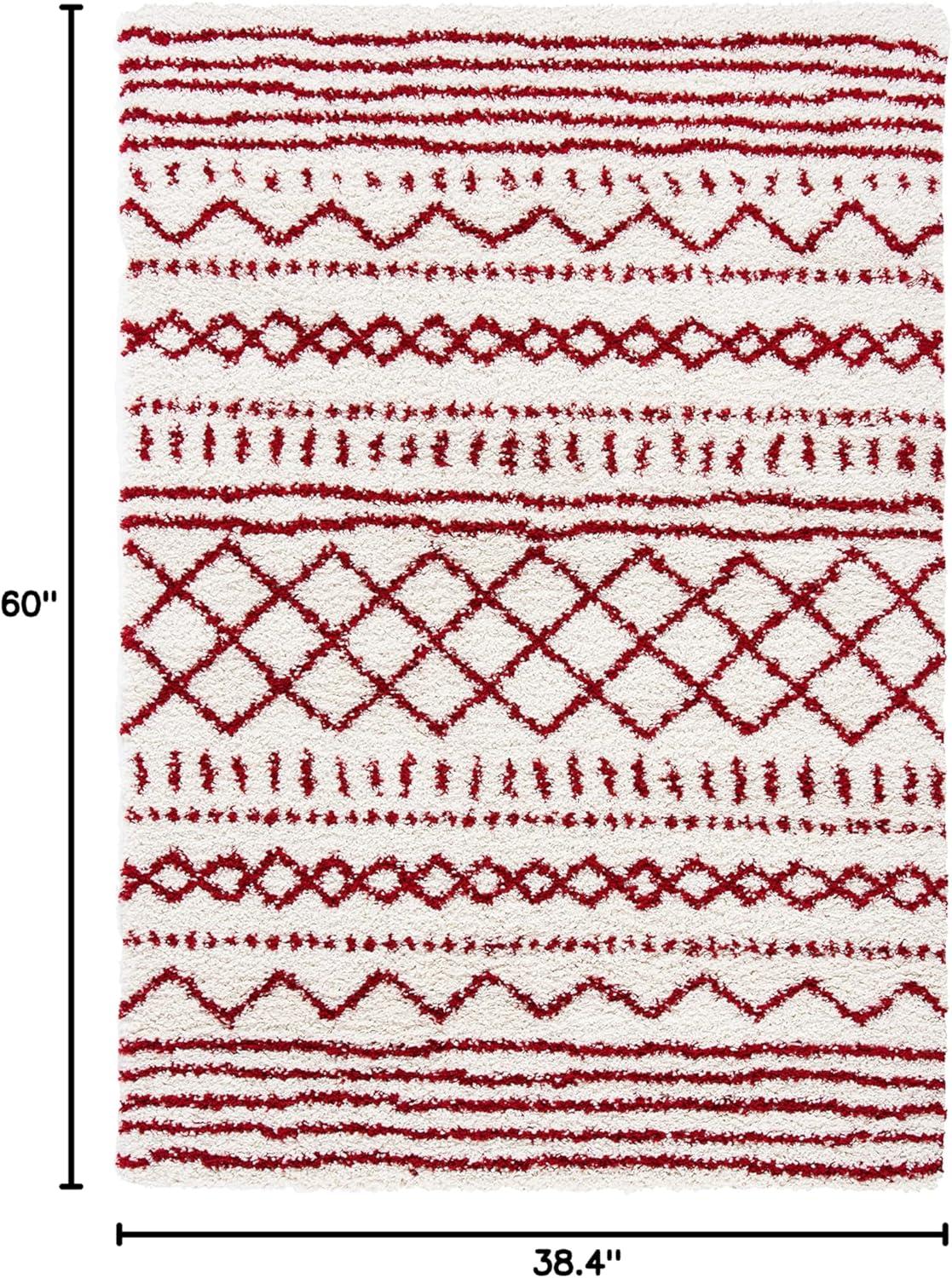 image:imageSAFAVIEH Area Rug 8x10 Arizona Shag Collection Large Ivory amp Beige Moroccan Boho Design NonShedding amp Easy to Clean Ideal for Living Room Bedroom Dining Space ASG741AIvoryRed