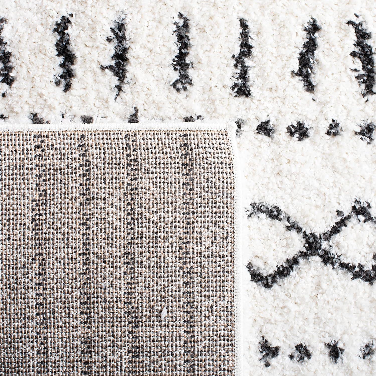 image:imageSAFAVIEH Area Rug 8x10 Arizona Shag Collection Large Ivory amp Beige Moroccan Boho Design NonShedding amp Easy to Clean Ideal for Living Room Bedroom Dining Space ASG741AIvoryBlack