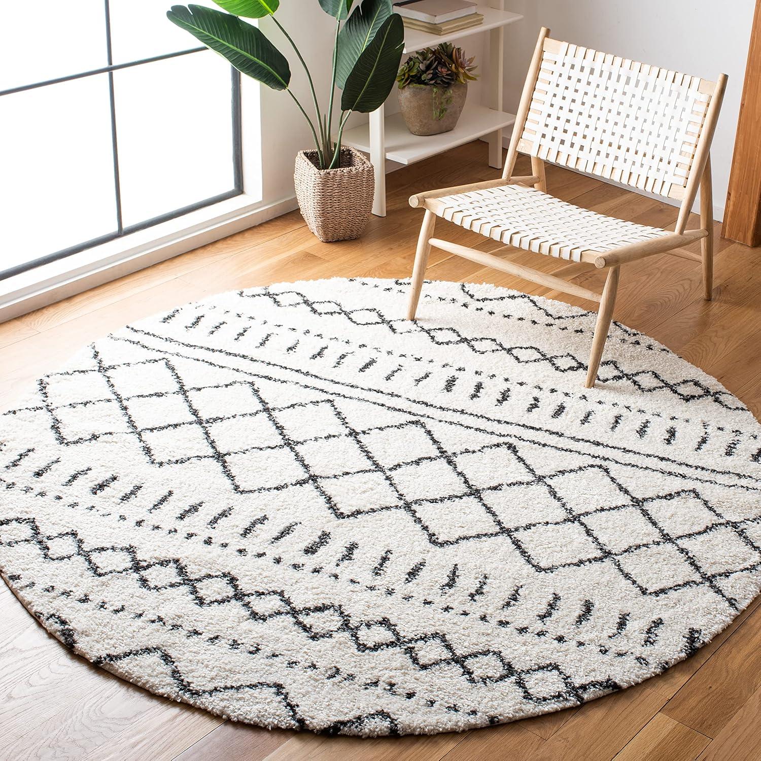 image:imageSAFAVIEH Area Rug 8x10 Arizona Shag Collection Large Ivory amp Beige Moroccan Boho Design NonShedding amp Easy to Clean Ideal for Living Room Bedroom Dining Space ASG741AIvoryBlack