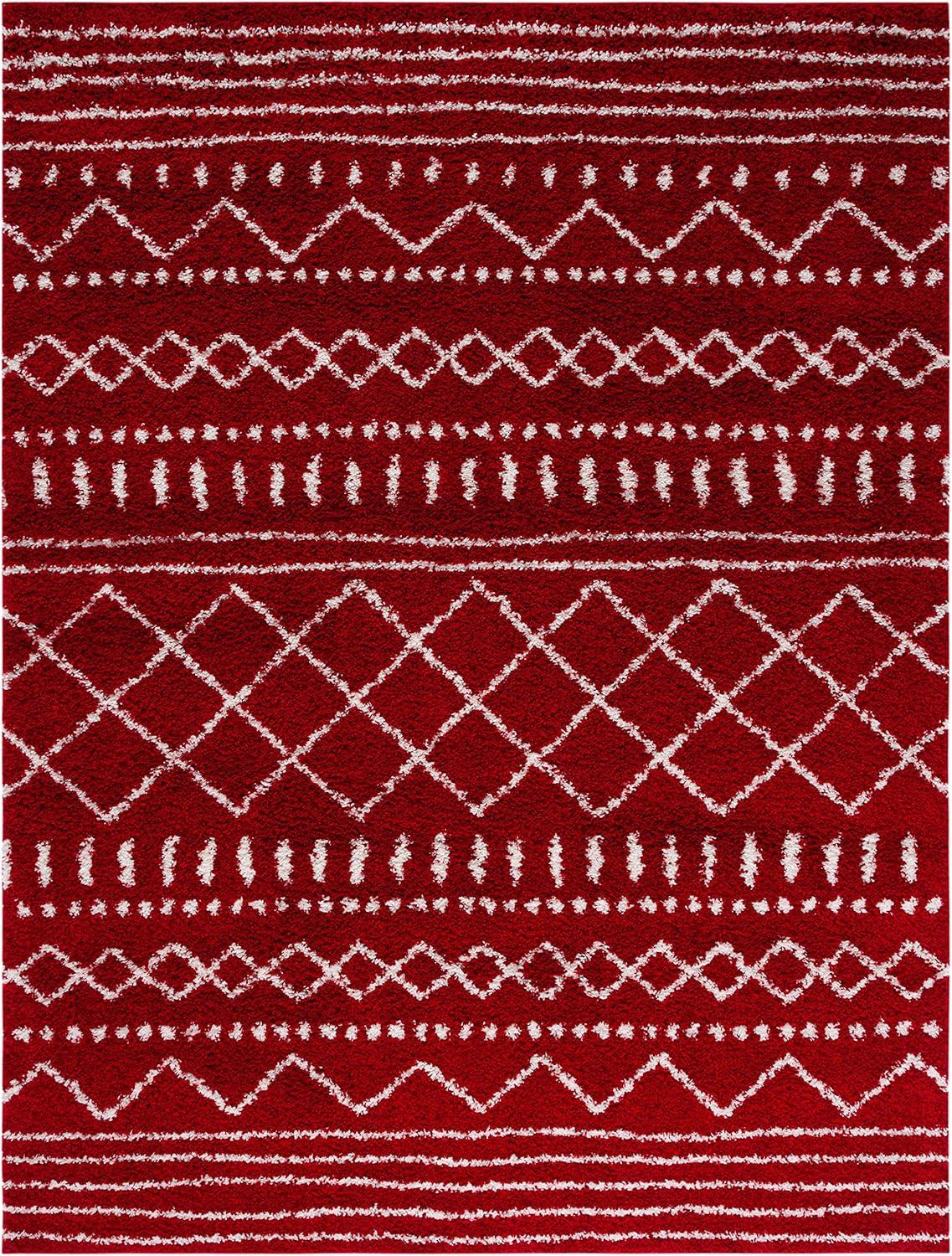 image:imageSAFAVIEH Area Rug 8x10 Arizona Shag Collection Large Ivory amp Beige Moroccan Boho Design NonShedding amp Easy to Clean Ideal for Living Room Bedroom Dining Space ASG741ARedIvory