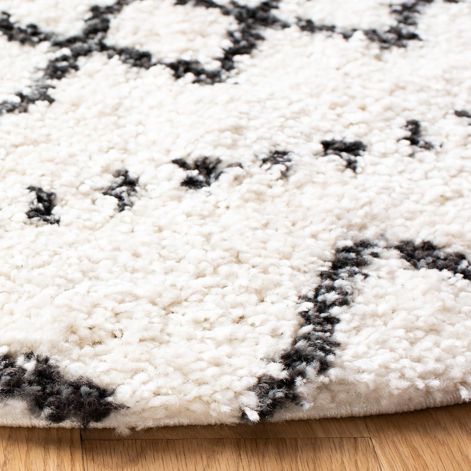 image:imageSAFAVIEH Area Rug 8x10 Arizona Shag Collection Large Ivory amp Beige Moroccan Boho Design NonShedding amp Easy to Clean Ideal for Living Room Bedroom Dining Space ASG741AIvoryBlack