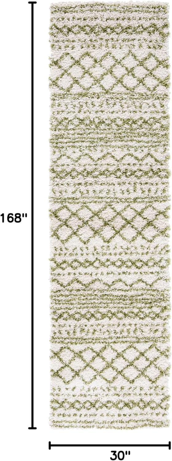 image:imageSAFAVIEH Area Rug 8x10 Arizona Shag Collection Large Ivory amp Beige Moroccan Boho Design NonShedding amp Easy to Clean Ideal for Living Room Bedroom Dining Space ASG741AIvoryGreen