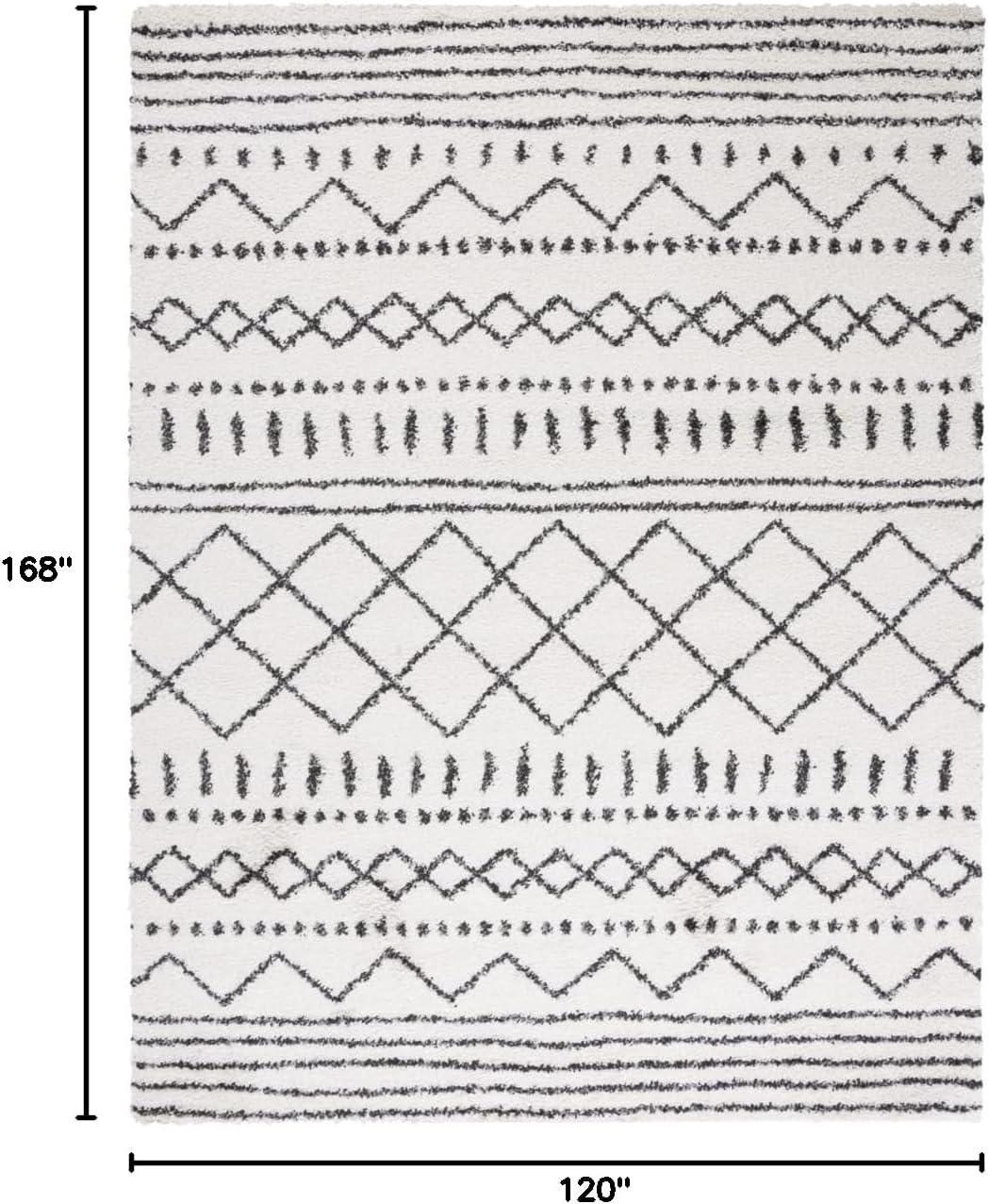 image:imageSAFAVIEH Area Rug 8x10 Arizona Shag Collection Large Ivory amp Beige Moroccan Boho Design NonShedding amp Easy to Clean Ideal for Living Room Bedroom Dining Space ASG741AIvoryBlack