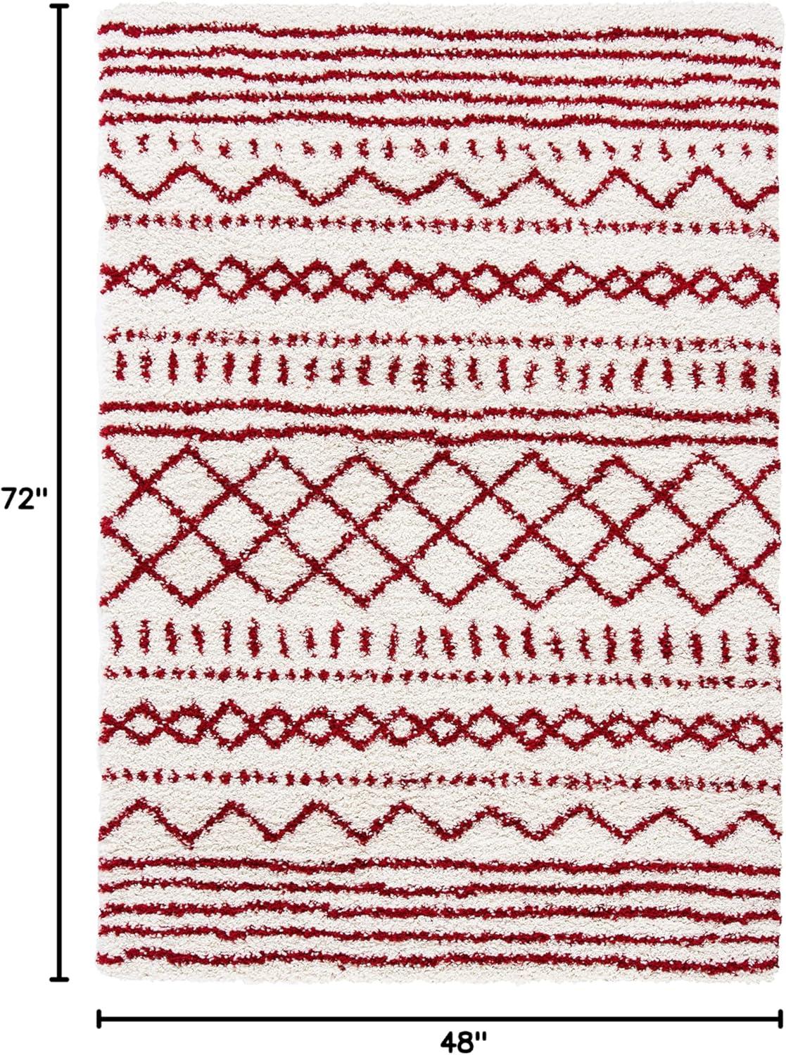 image:imageSAFAVIEH Area Rug 8x10 Arizona Shag Collection Large Ivory amp Beige Moroccan Boho Design NonShedding amp Easy to Clean Ideal for Living Room Bedroom Dining Space ASG741AIvoryRed