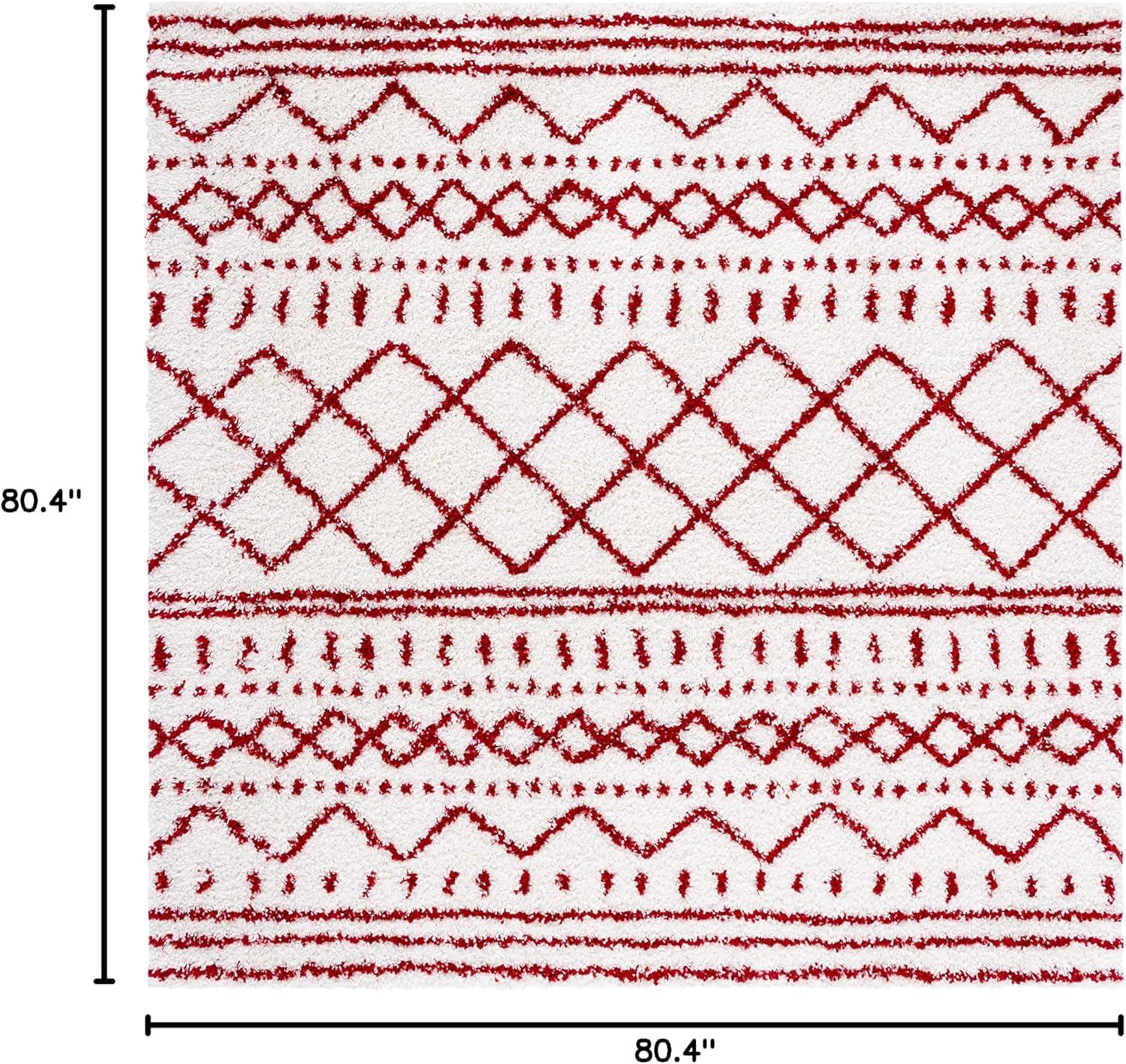 image:imageSAFAVIEH Area Rug 8x10 Arizona Shag Collection Large Ivory amp Beige Moroccan Boho Design NonShedding amp Easy to Clean Ideal for Living Room Bedroom Dining Space ASG741AIvoryRed
