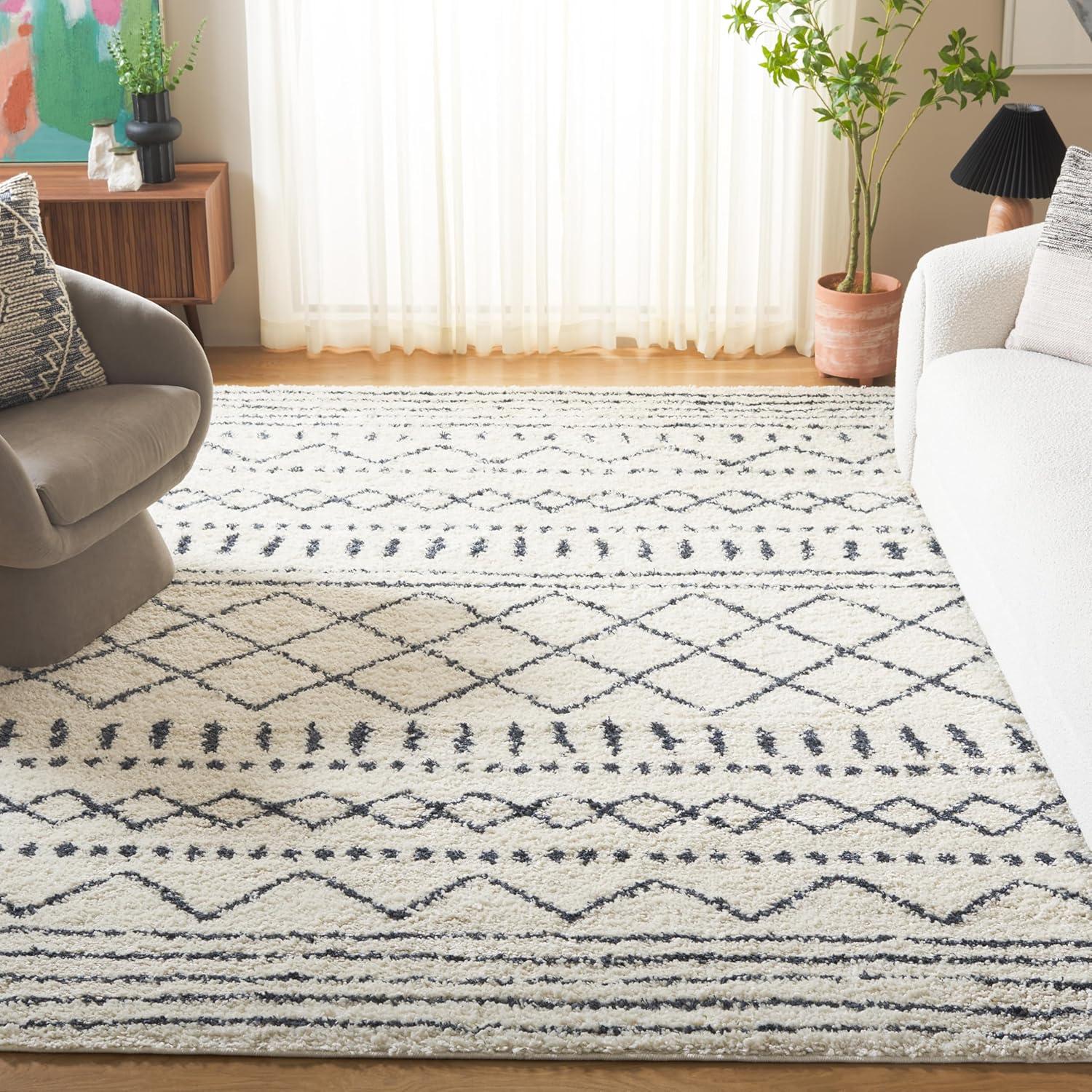 image:imageSAFAVIEH Area Rug 8x10 Arizona Shag Collection Large Ivory amp Beige Moroccan Boho Design NonShedding amp Easy to Clean Ideal for Living Room Bedroom Dining Space ASG741AIvorySlate