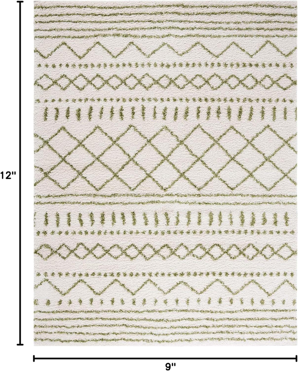 image:imageSAFAVIEH Area Rug 8x10 Arizona Shag Collection Large Ivory amp Beige Moroccan Boho Design NonShedding amp Easy to Clean Ideal for Living Room Bedroom Dining Space ASG741AIvoryGreen