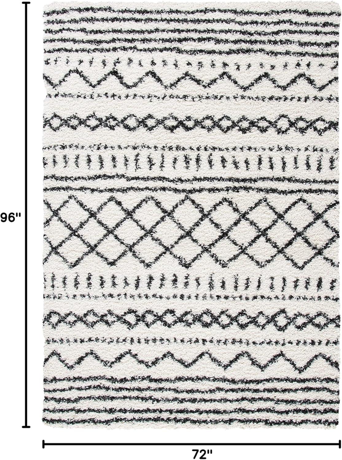 image:imageSAFAVIEH Area Rug 8x10 Arizona Shag Collection Large Ivory amp Beige Moroccan Boho Design NonShedding amp Easy to Clean Ideal for Living Room Bedroom Dining Space ASG741AIvoryBlack