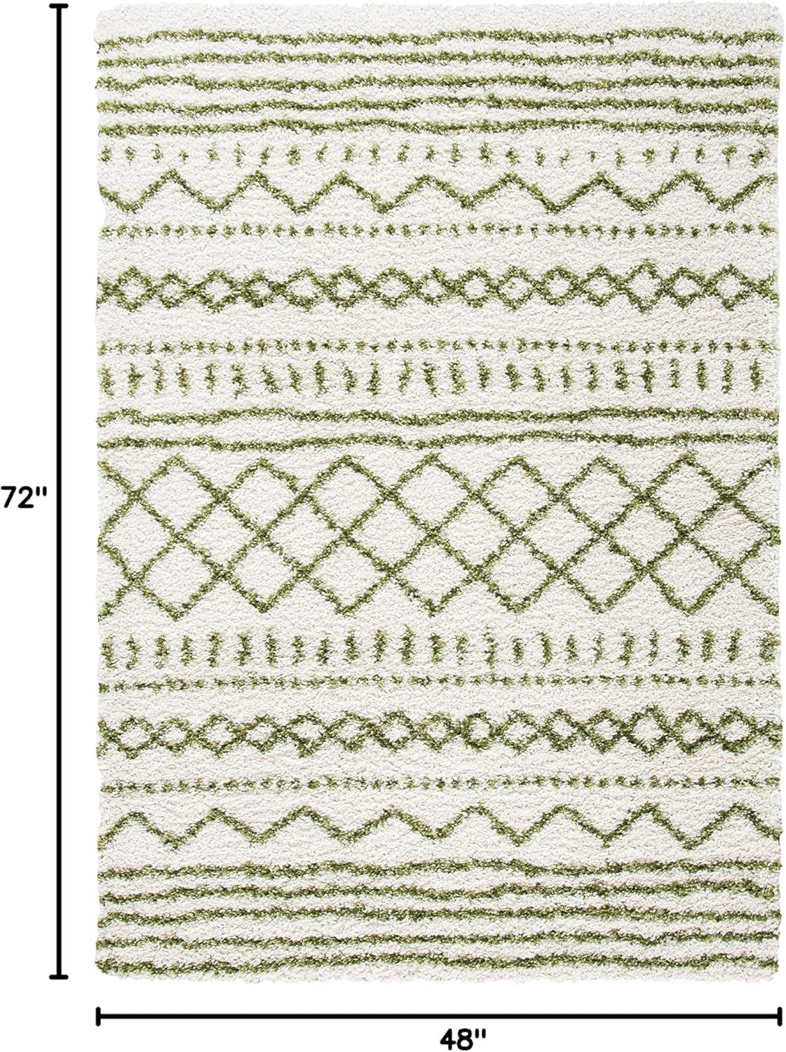 image:imageSAFAVIEH Area Rug 8x10 Arizona Shag Collection Large Ivory amp Beige Moroccan Boho Design NonShedding amp Easy to Clean Ideal for Living Room Bedroom Dining Space ASG741AIvoryGreen