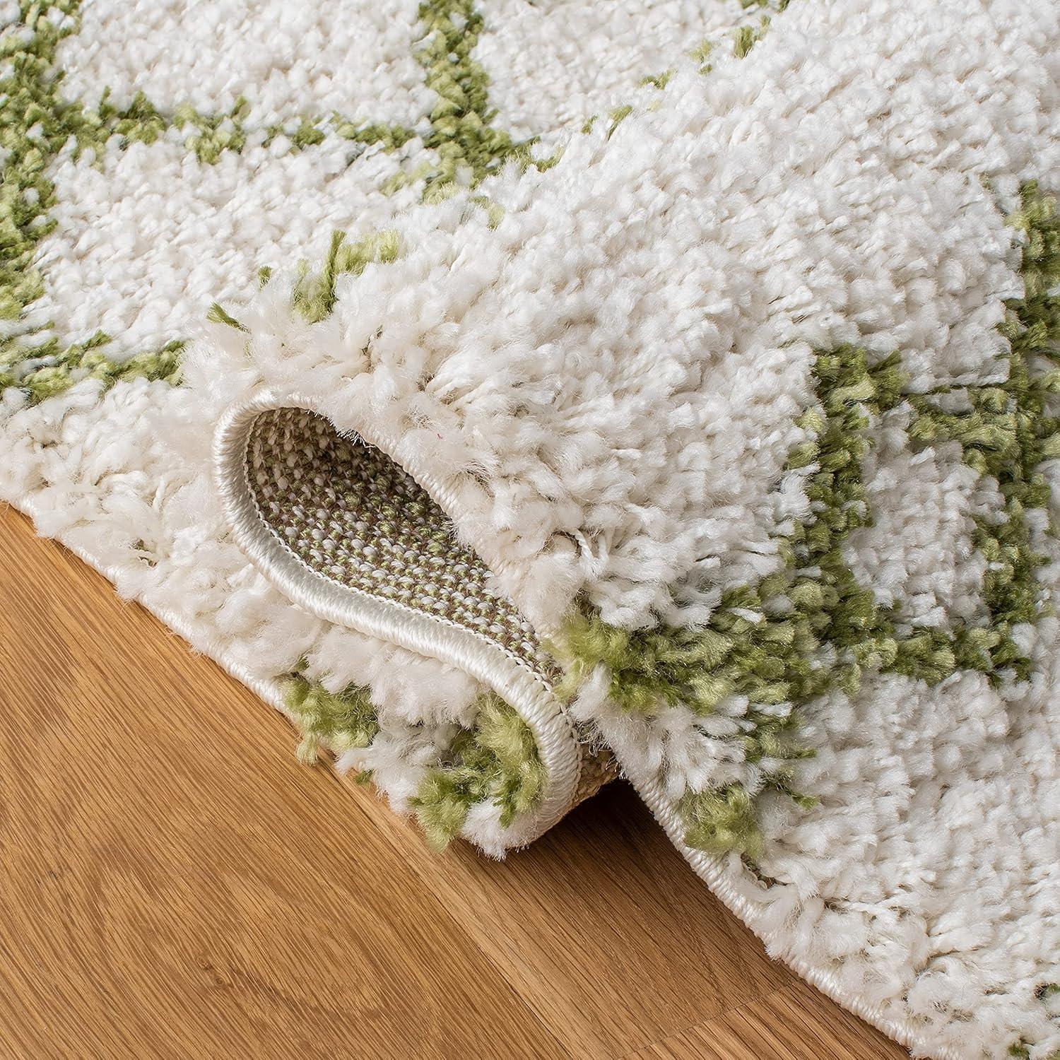 image:imageSAFAVIEH Area Rug 8x10 Arizona Shag Collection Large Ivory amp Beige Moroccan Boho Design NonShedding amp Easy to Clean Ideal for Living Room Bedroom Dining Space ASG741AIvoryGreen