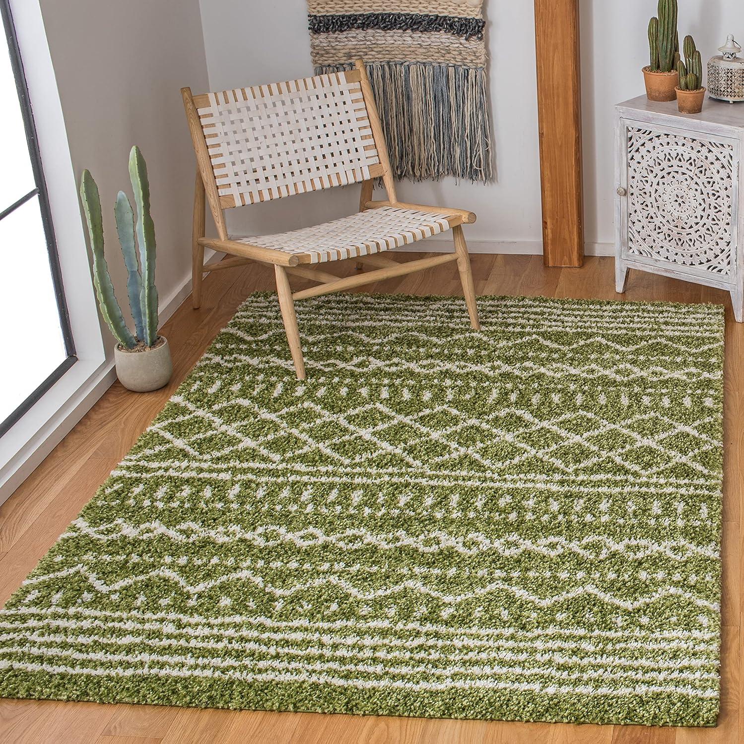 image:imageSAFAVIEH Area Rug 8x10 Arizona Shag Collection Large Ivory amp Beige Moroccan Boho Design NonShedding amp Easy to Clean Ideal for Living Room Bedroom Dining Space ASG741AGreenIvory