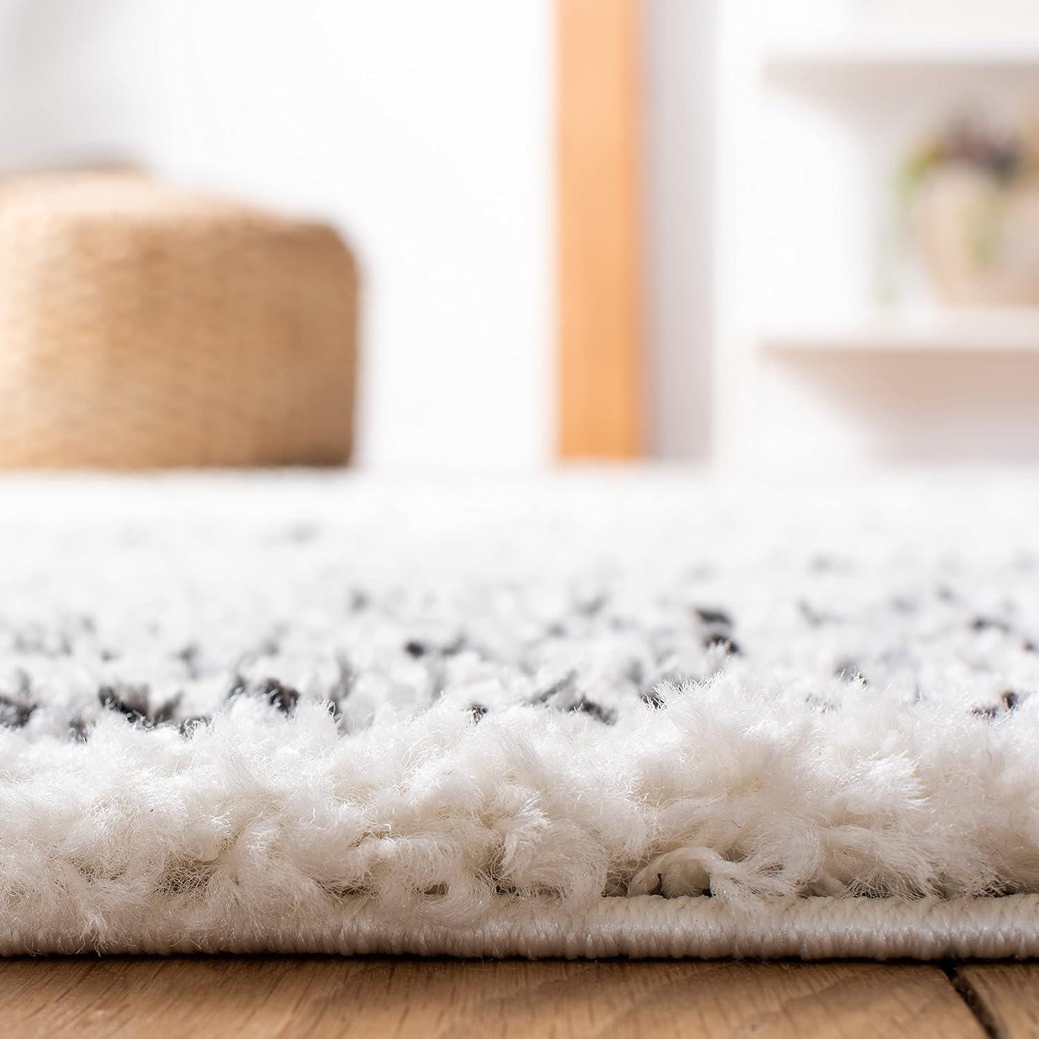 image:imageSAFAVIEH Area Rug 8x10 Arizona Shag Collection Large Ivory amp Beige Moroccan Boho Design NonShedding amp Easy to Clean Ideal for Living Room Bedroom Dining Space ASG741AIvoryBlack