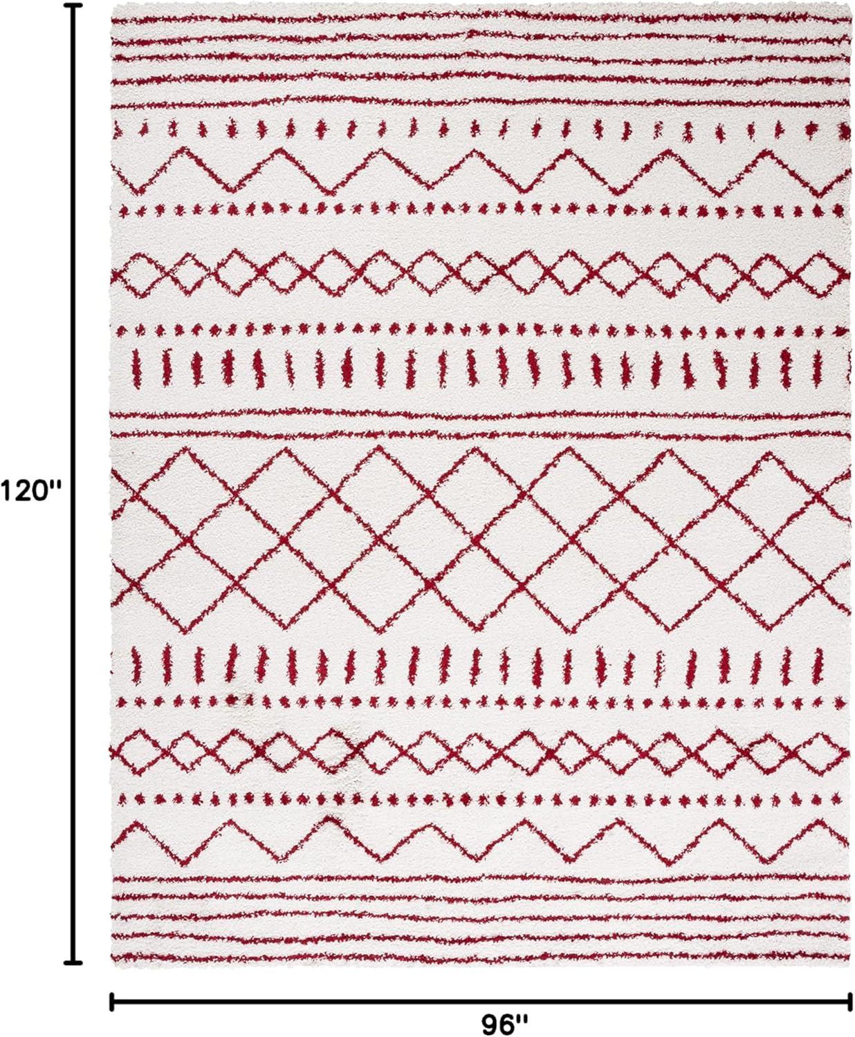 image:imageSAFAVIEH Area Rug 8x10 Arizona Shag Collection Large Ivory amp Beige Moroccan Boho Design NonShedding amp Easy to Clean Ideal for Living Room Bedroom Dining Space ASG741AIvoryRed