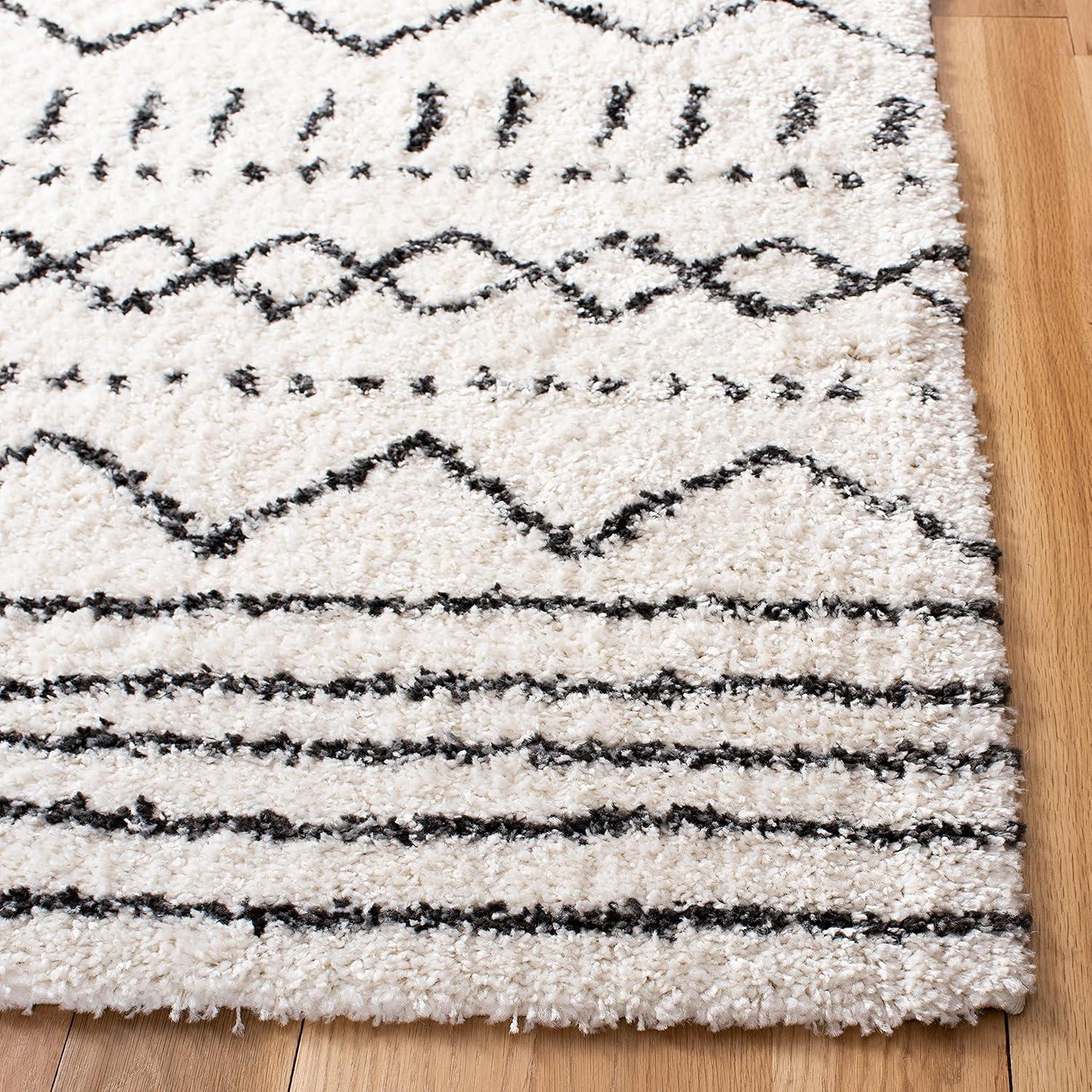 image:imageSAFAVIEH Area Rug 8x10 Arizona Shag Collection Large Ivory amp Beige Moroccan Boho Design NonShedding amp Easy to Clean Ideal for Living Room Bedroom Dining Space ASG741AIvoryBlack