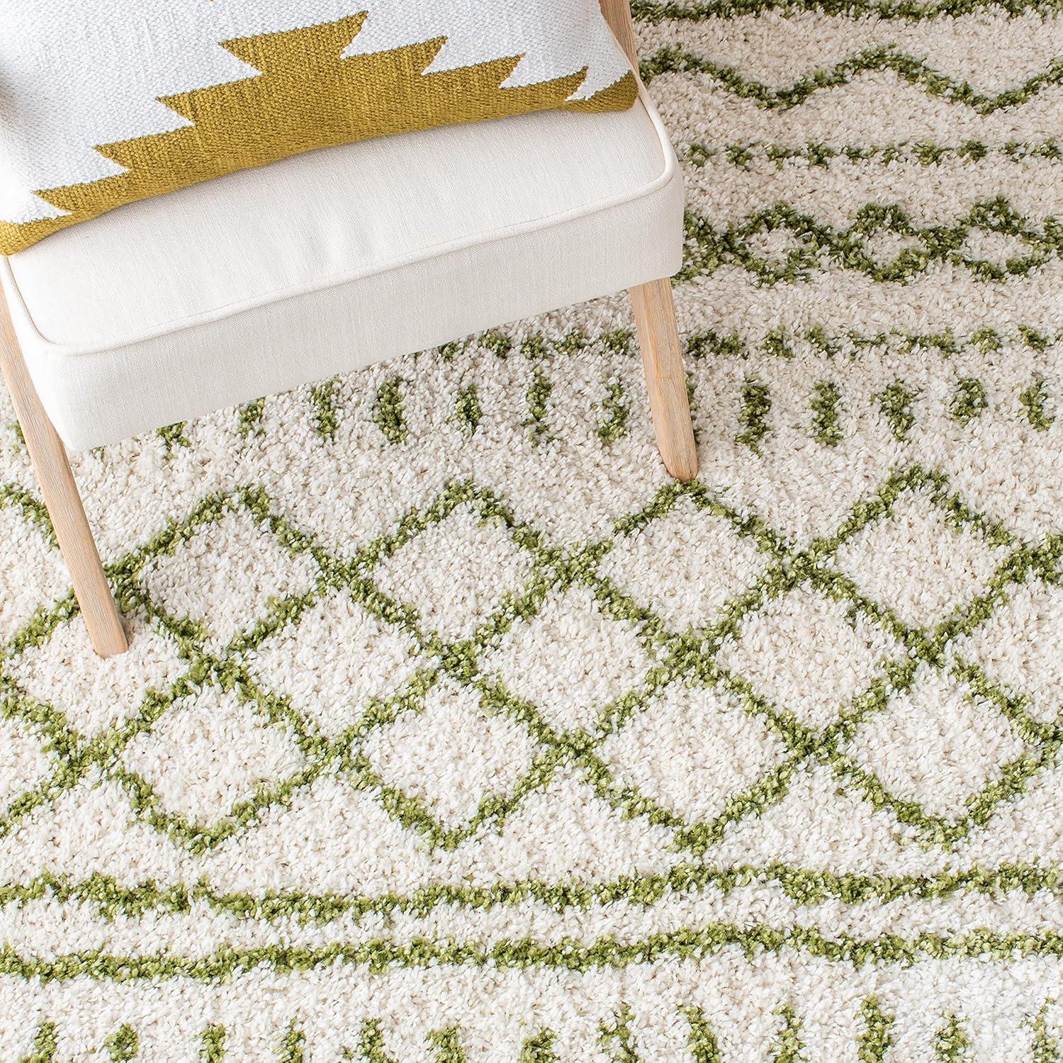 image:imageSAFAVIEH Area Rug 8x10 Arizona Shag Collection Large Ivory amp Beige Moroccan Boho Design NonShedding amp Easy to Clean Ideal for Living Room Bedroom Dining Space ASG741AIvoryGreen