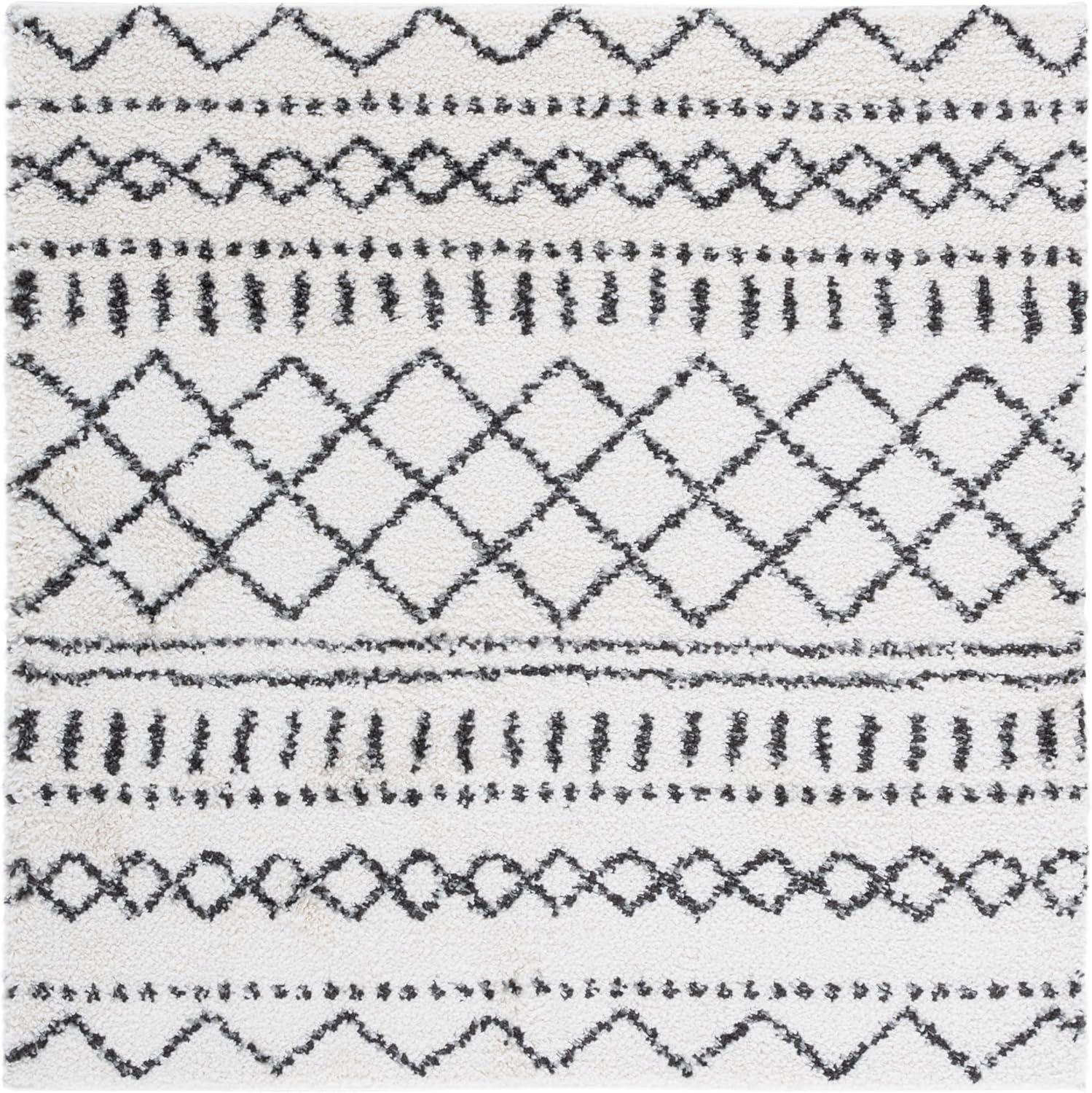 image:imageSAFAVIEH Area Rug 8x10 Arizona Shag Collection Large Ivory amp Beige Moroccan Boho Design NonShedding amp Easy to Clean Ideal for Living Room Bedroom Dining Space ASG741AIvoryBlack