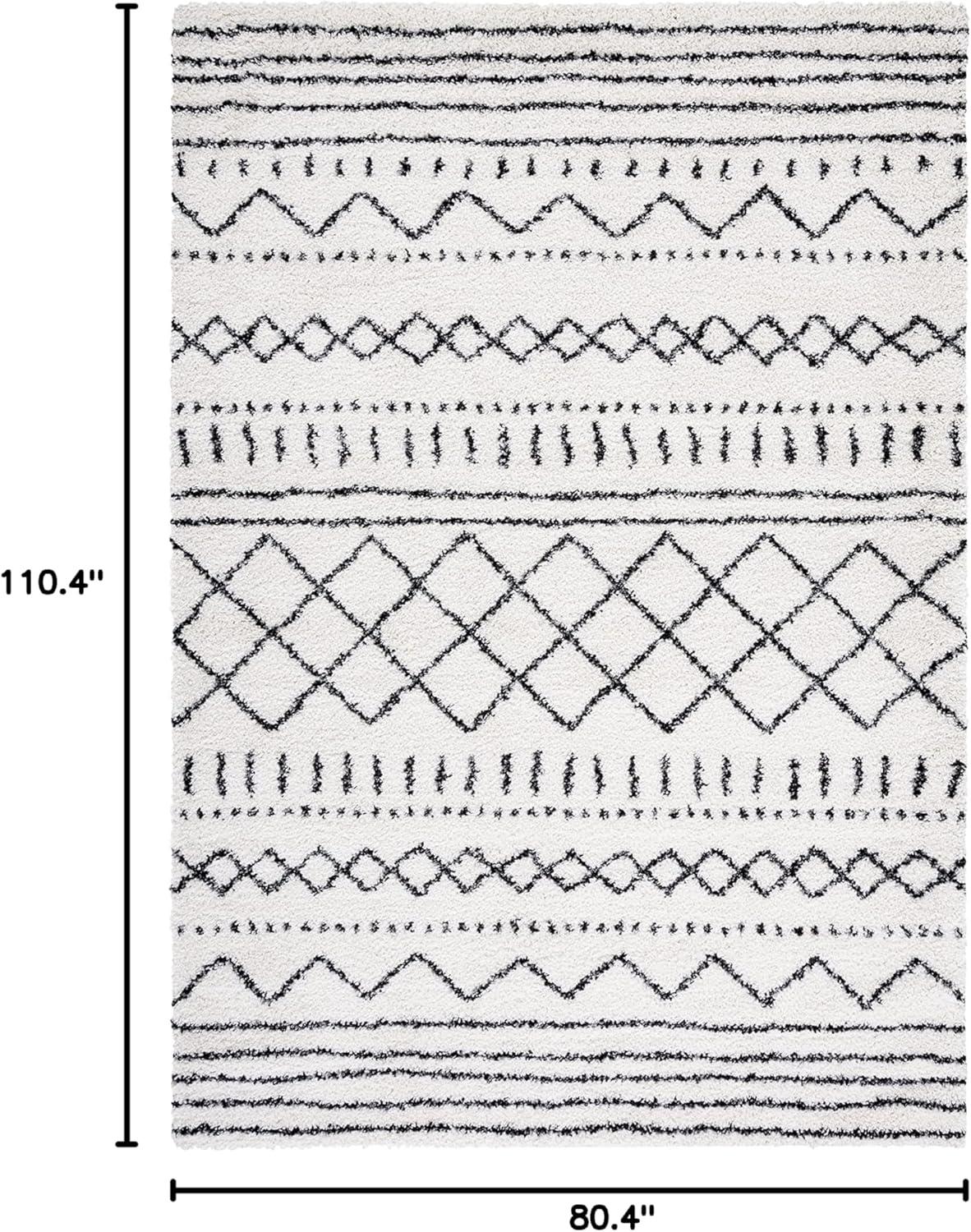 image:imageSAFAVIEH Area Rug 8x10 Arizona Shag Collection Large Ivory amp Beige Moroccan Boho Design NonShedding amp Easy to Clean Ideal for Living Room Bedroom Dining Space ASG741AIvoryBlack