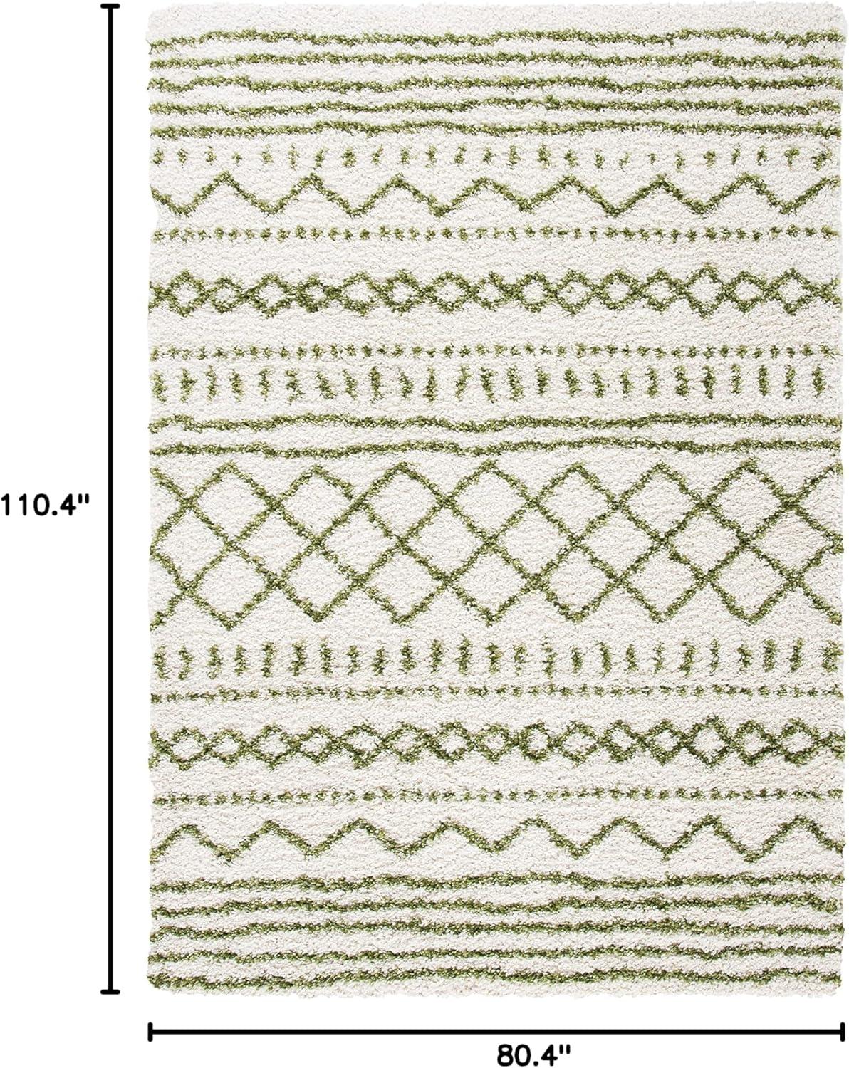 image:imageSAFAVIEH Area Rug 8x10 Arizona Shag Collection Large Ivory amp Beige Moroccan Boho Design NonShedding amp Easy to Clean Ideal for Living Room Bedroom Dining Space ASG741AIvoryGreen