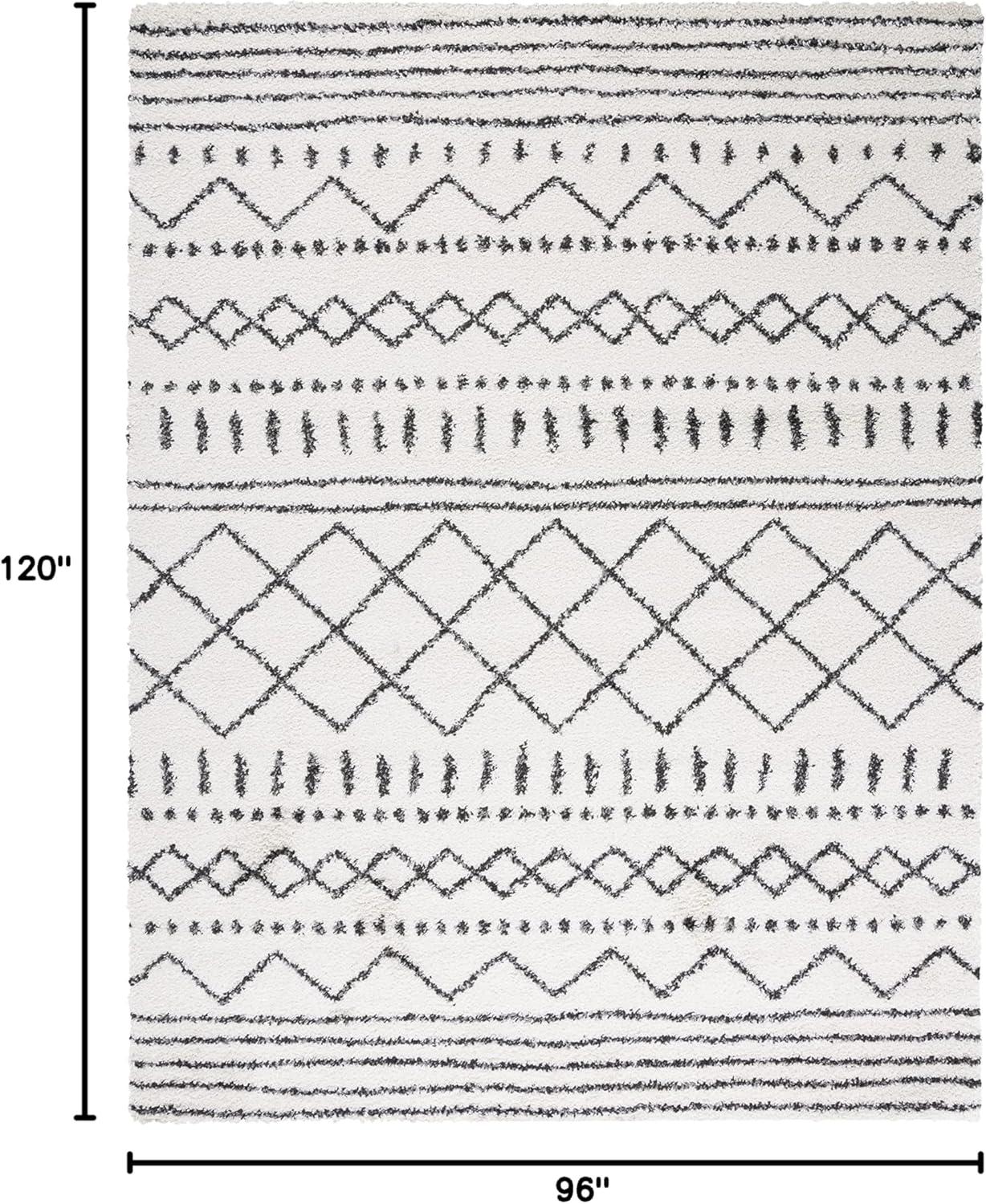 image:imageSAFAVIEH Area Rug 8x10 Arizona Shag Collection Large Ivory amp Beige Moroccan Boho Design NonShedding amp Easy to Clean Ideal for Living Room Bedroom Dining Space ASG741AIvoryBlack