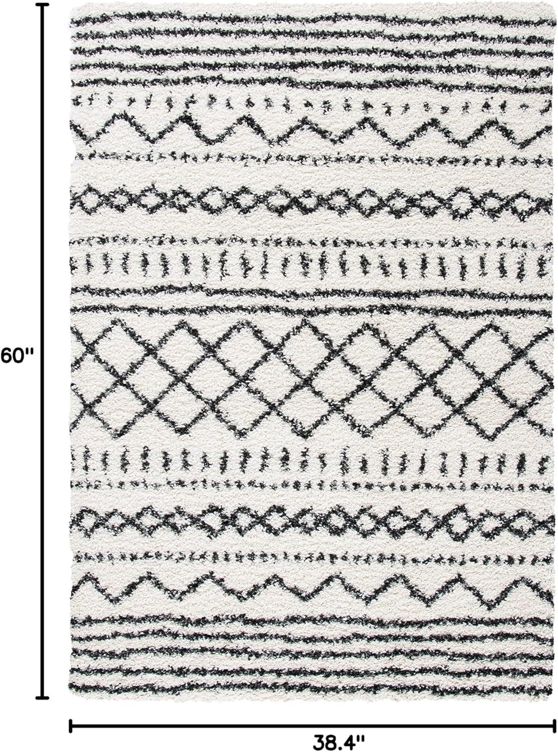 image:imageSAFAVIEH Area Rug 8x10 Arizona Shag Collection Large Ivory amp Beige Moroccan Boho Design NonShedding amp Easy to Clean Ideal for Living Room Bedroom Dining Space ASG741AIvoryBlack