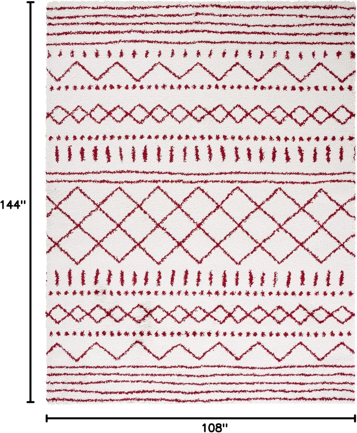 image:imageSAFAVIEH Area Rug 8x10 Arizona Shag Collection Large Ivory amp Beige Moroccan Boho Design NonShedding amp Easy to Clean Ideal for Living Room Bedroom Dining Space ASG741AIvoryRed