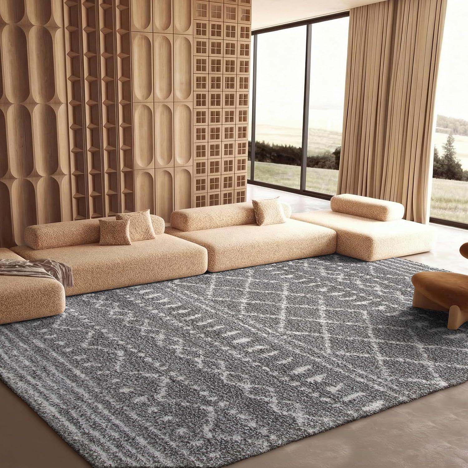 image:imageSAFAVIEH Area Rug 8x10 Arizona Shag Collection Large Ivory amp Beige Moroccan Boho Design NonShedding amp Easy to Clean Ideal for Living Room Bedroom Dining Space ASG741ABrownIvory