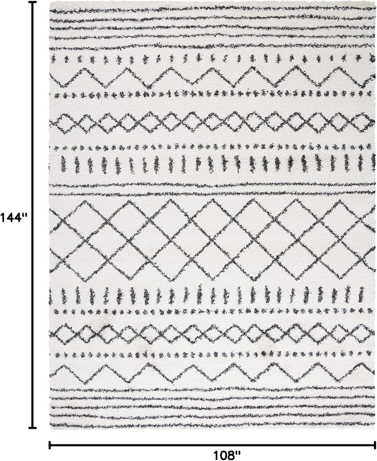 image:imageSAFAVIEH Area Rug 8x10 Arizona Shag Collection Large Ivory amp Beige Moroccan Boho Design NonShedding amp Easy to Clean Ideal for Living Room Bedroom Dining Space ASG741AIvoryBlack