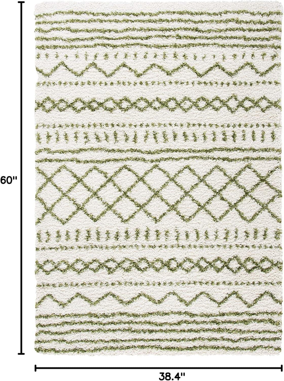 image:imageSAFAVIEH Area Rug 8x10 Arizona Shag Collection Large Ivory amp Beige Moroccan Boho Design NonShedding amp Easy to Clean Ideal for Living Room Bedroom Dining Space ASG741AIvoryGreen