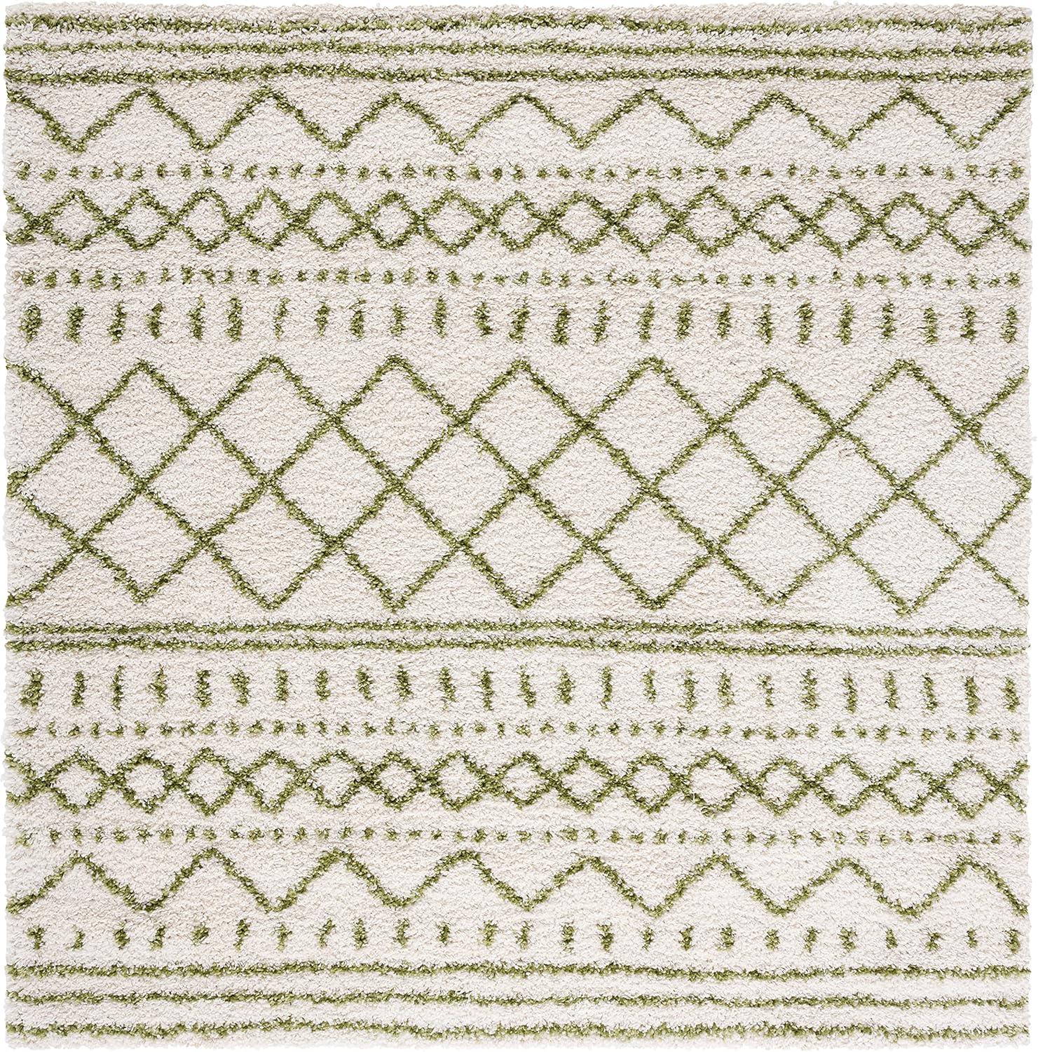 image:imageSAFAVIEH Area Rug 8x10 Arizona Shag Collection Large Ivory amp Beige Moroccan Boho Design NonShedding amp Easy to Clean Ideal for Living Room Bedroom Dining Space ASG741AIvoryGreen