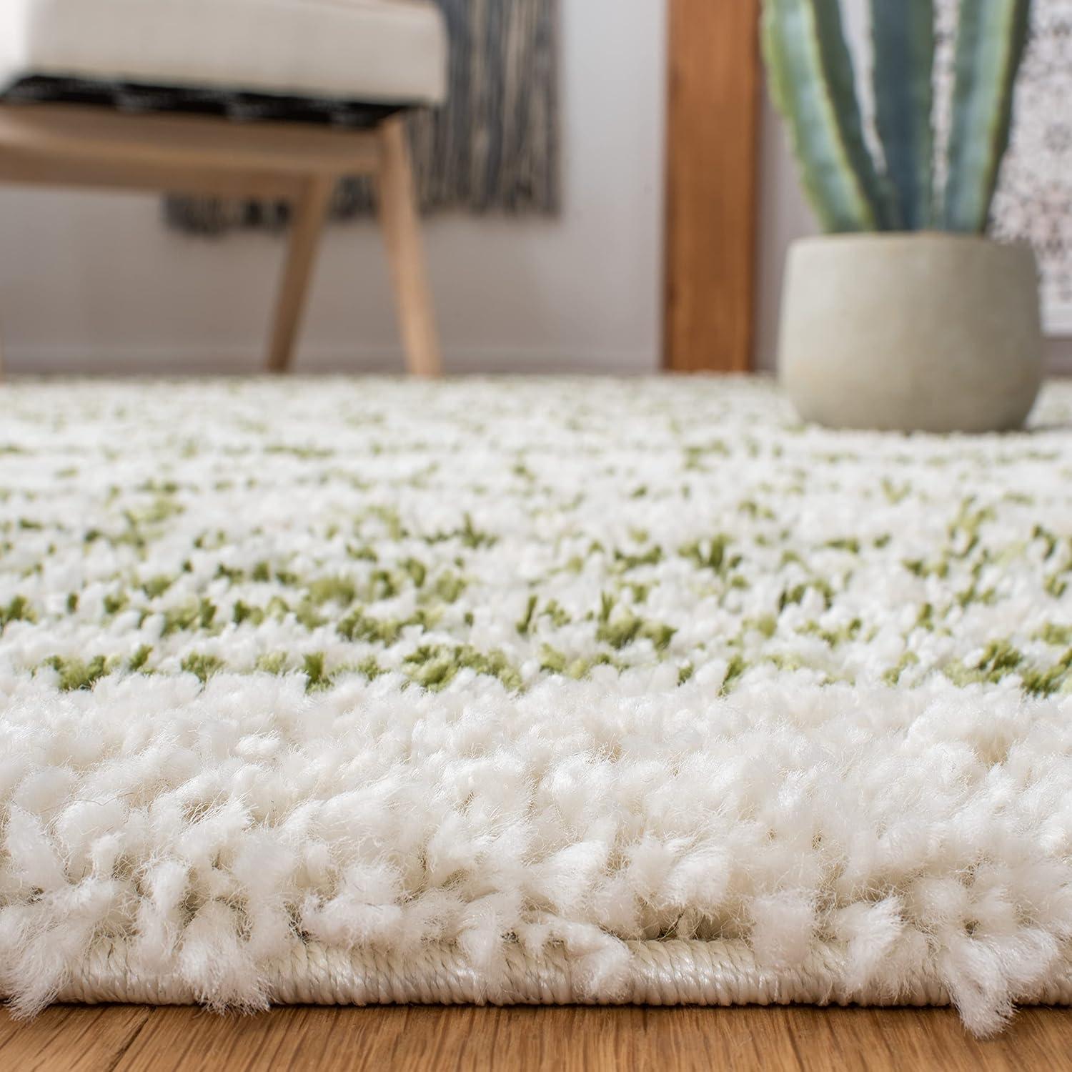 image:imageSAFAVIEH Area Rug 8x10 Arizona Shag Collection Large Ivory amp Beige Moroccan Boho Design NonShedding amp Easy to Clean Ideal for Living Room Bedroom Dining Space ASG741AIvoryGreen