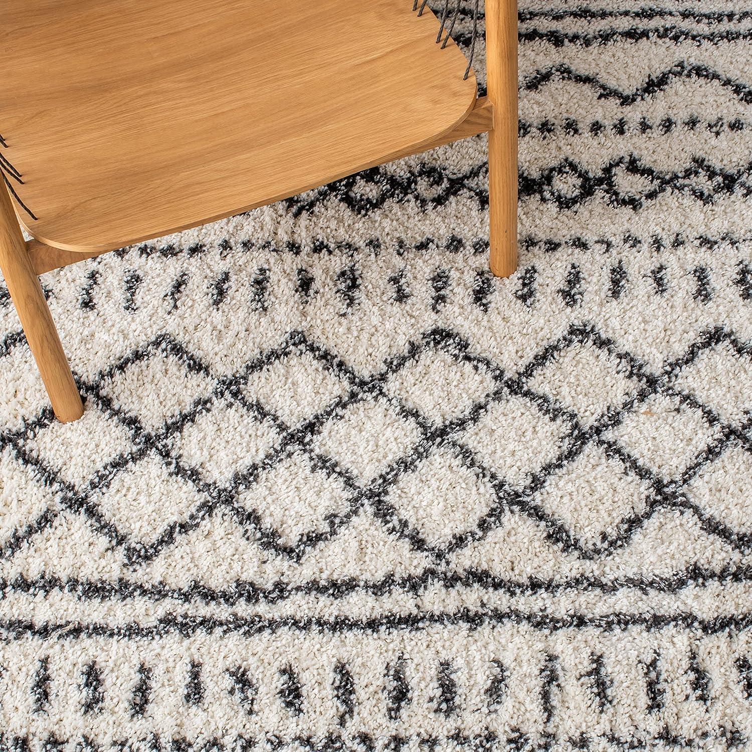 image:imageSAFAVIEH Area Rug 8x10 Arizona Shag Collection Large Ivory amp Beige Moroccan Boho Design NonShedding amp Easy to Clean Ideal for Living Room Bedroom Dining Space ASG741AIvoryBlack
