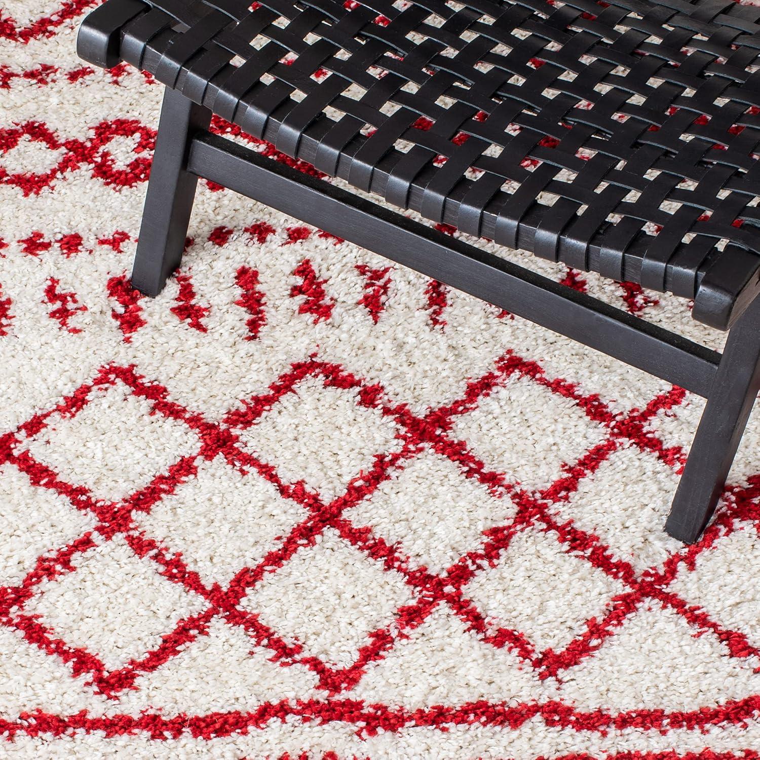image:imageSAFAVIEH Area Rug 8x10 Arizona Shag Collection Large Ivory amp Beige Moroccan Boho Design NonShedding amp Easy to Clean Ideal for Living Room Bedroom Dining Space ASG741AIvoryRed
