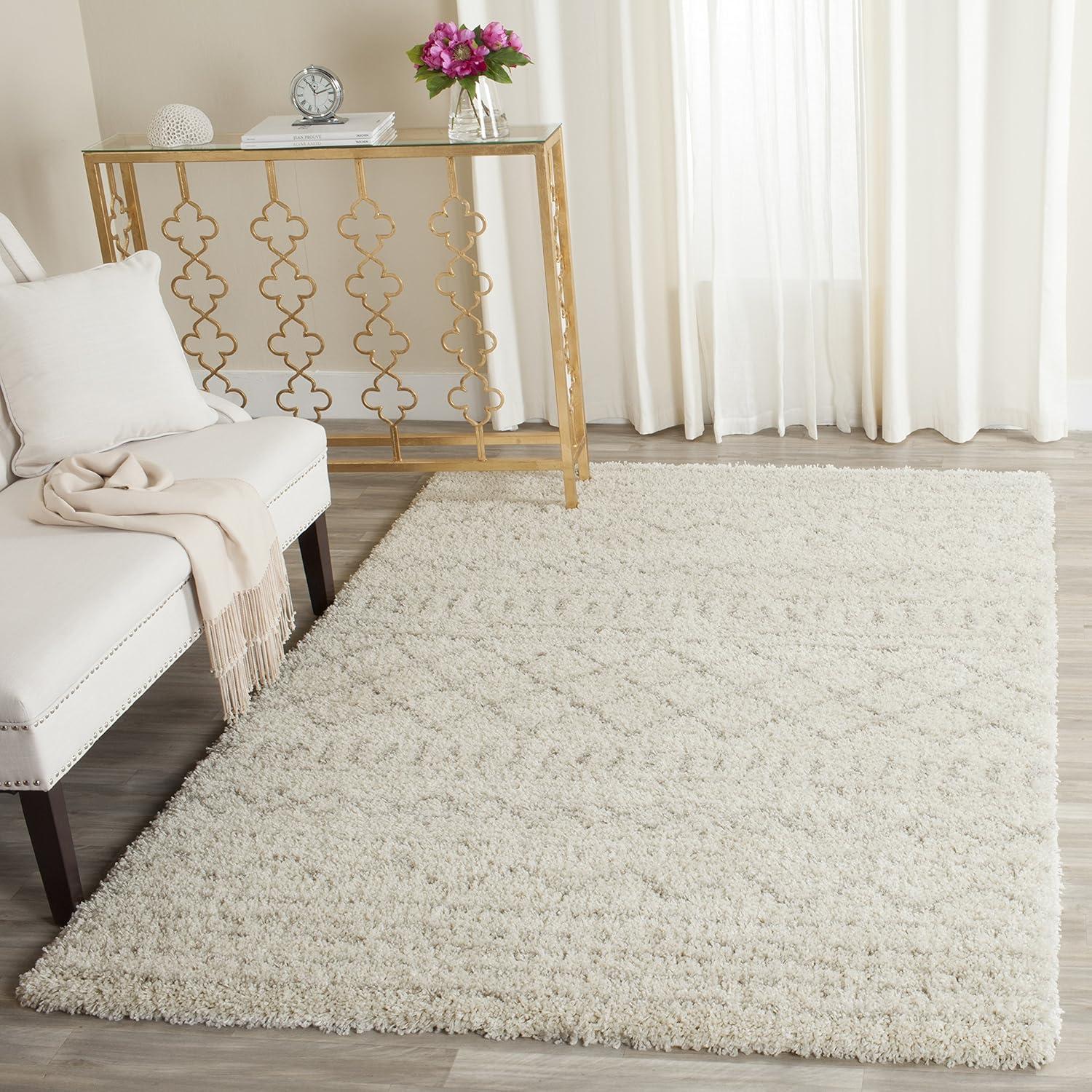 image:imageSAFAVIEH Area Rug 8x10 Arizona Shag Collection Large Ivory amp Beige Moroccan Boho Design NonShedding amp Easy to Clean Ideal for Living Room Bedroom Dining Space ASG741AIvoryBeige