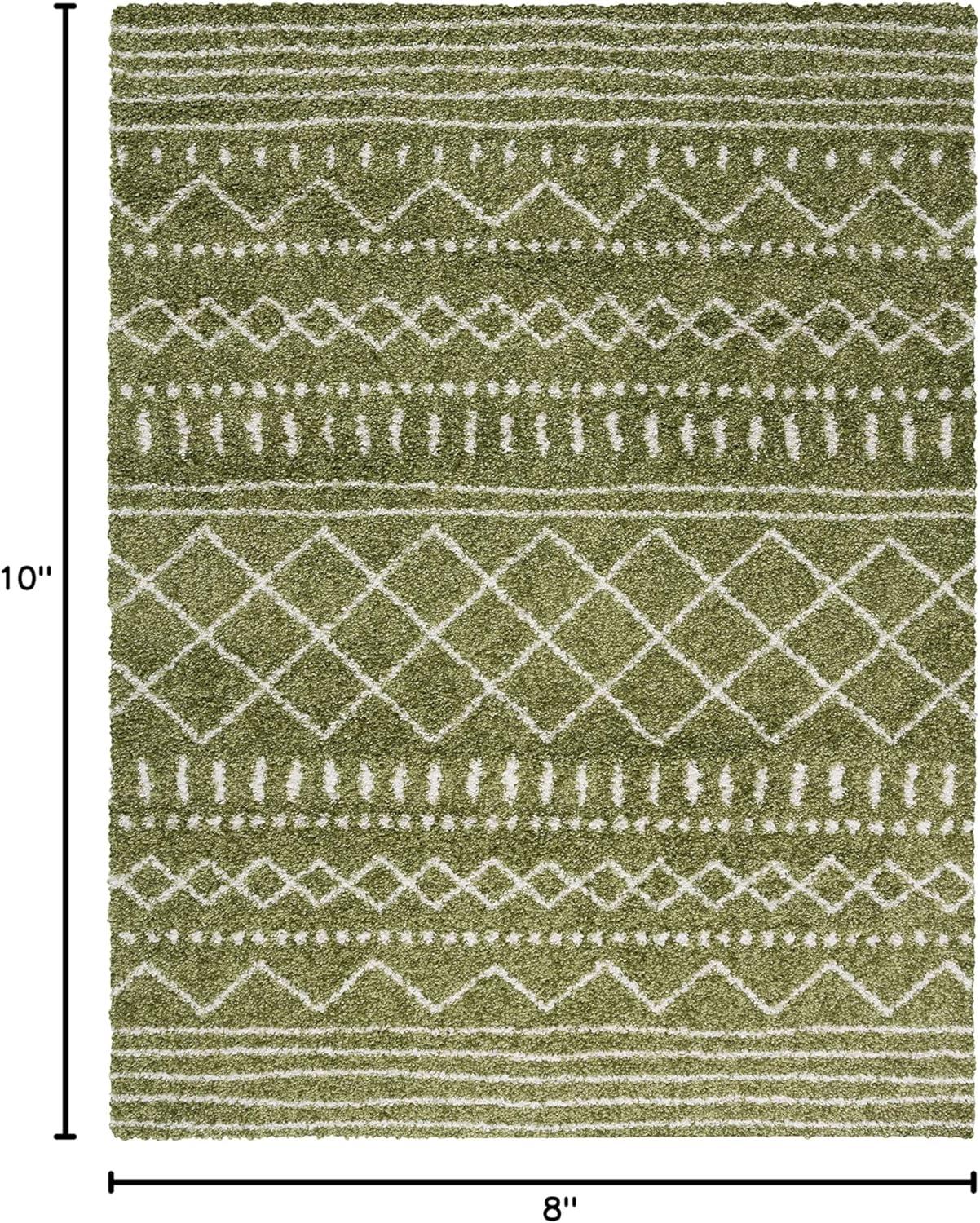 image:imageSAFAVIEH Area Rug 8x10 Arizona Shag Collection Large Ivory amp Beige Moroccan Boho Design NonShedding amp Easy to Clean Ideal for Living Room Bedroom Dining Space ASG741AGreenIvory