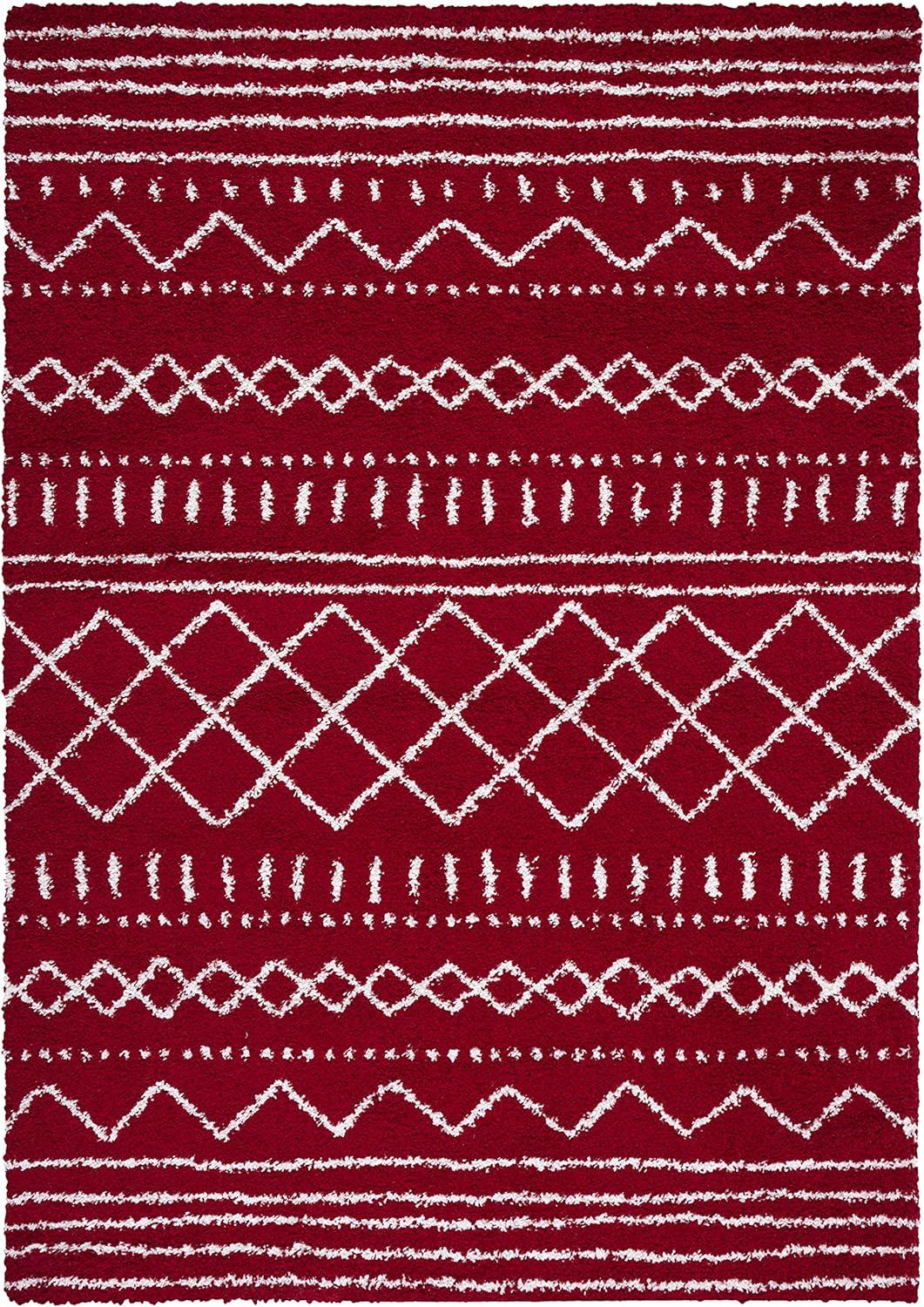 image:imageSAFAVIEH Area Rug 8x10 Arizona Shag Collection Large Ivory amp Beige Moroccan Boho Design NonShedding amp Easy to Clean Ideal for Living Room Bedroom Dining Space ASG741ARedIvory