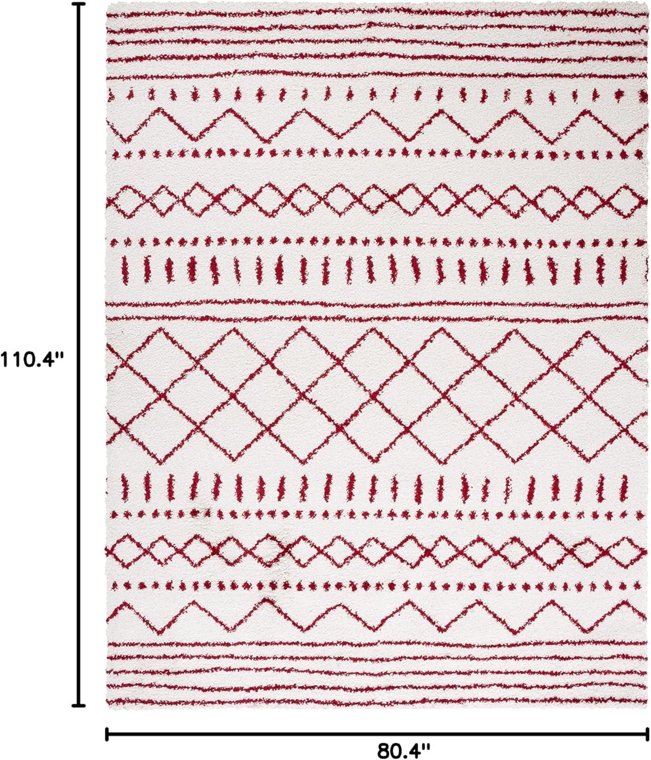 image:imageSAFAVIEH Area Rug 8x10 Arizona Shag Collection Large Ivory amp Beige Moroccan Boho Design NonShedding amp Easy to Clean Ideal for Living Room Bedroom Dining Space ASG741AIvoryRed