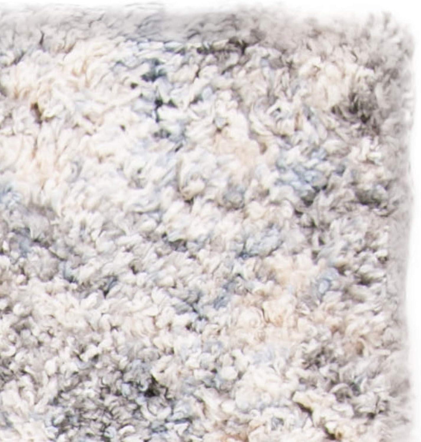 image:imageSAFAVIEH Area Rug 8x10 Berber Shag Collection Large Grey Blue amp Cream NonShedding amp Easy to Clean Ideal for Living Room Bedroom Dining Space BER219GGrey BlueCream