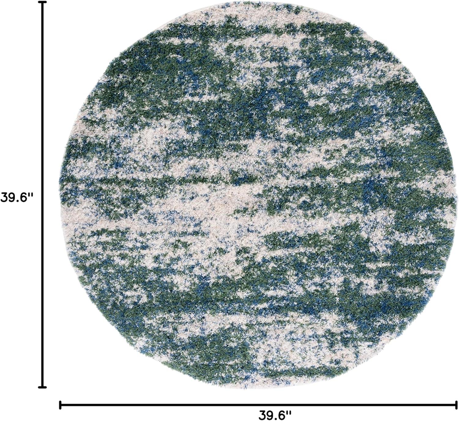 image:imageSAFAVIEH Area Rug 8x10 Berber Shag Collection Large Grey Blue amp Cream NonShedding amp Easy to Clean Ideal for Living Room Bedroom Dining Space BER219GGreenBeige