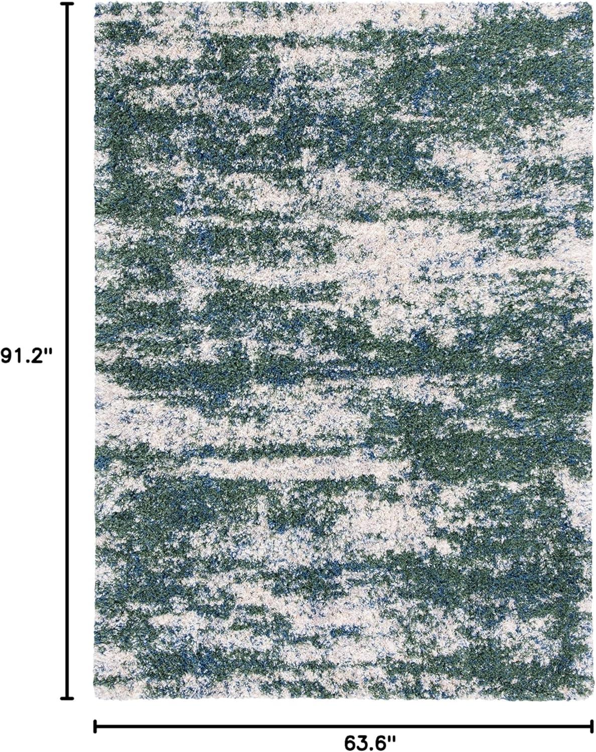 image:imageSAFAVIEH Area Rug 8x10 Berber Shag Collection Large Grey Blue amp Cream NonShedding amp Easy to Clean Ideal for Living Room Bedroom Dining Space BER219GGreenBeige