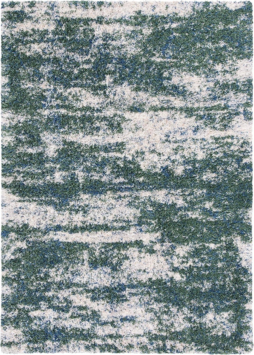 image:imageSAFAVIEH Area Rug 8x10 Berber Shag Collection Large Grey Blue amp Cream NonShedding amp Easy to Clean Ideal for Living Room Bedroom Dining Space BER219GGreenBeige
