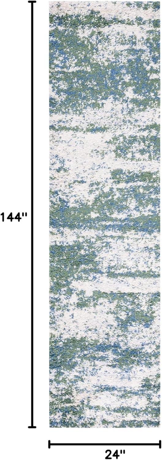 image:imageSAFAVIEH Area Rug 8x10 Berber Shag Collection Large Grey Blue amp Cream NonShedding amp Easy to Clean Ideal for Living Room Bedroom Dining Space BER219GGreenBeige