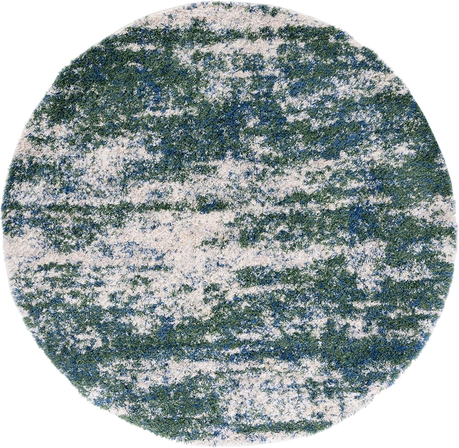 image:imageSAFAVIEH Area Rug 8x10 Berber Shag Collection Large Grey Blue amp Cream NonShedding amp Easy to Clean Ideal for Living Room Bedroom Dining Space BER219GGreenBeige