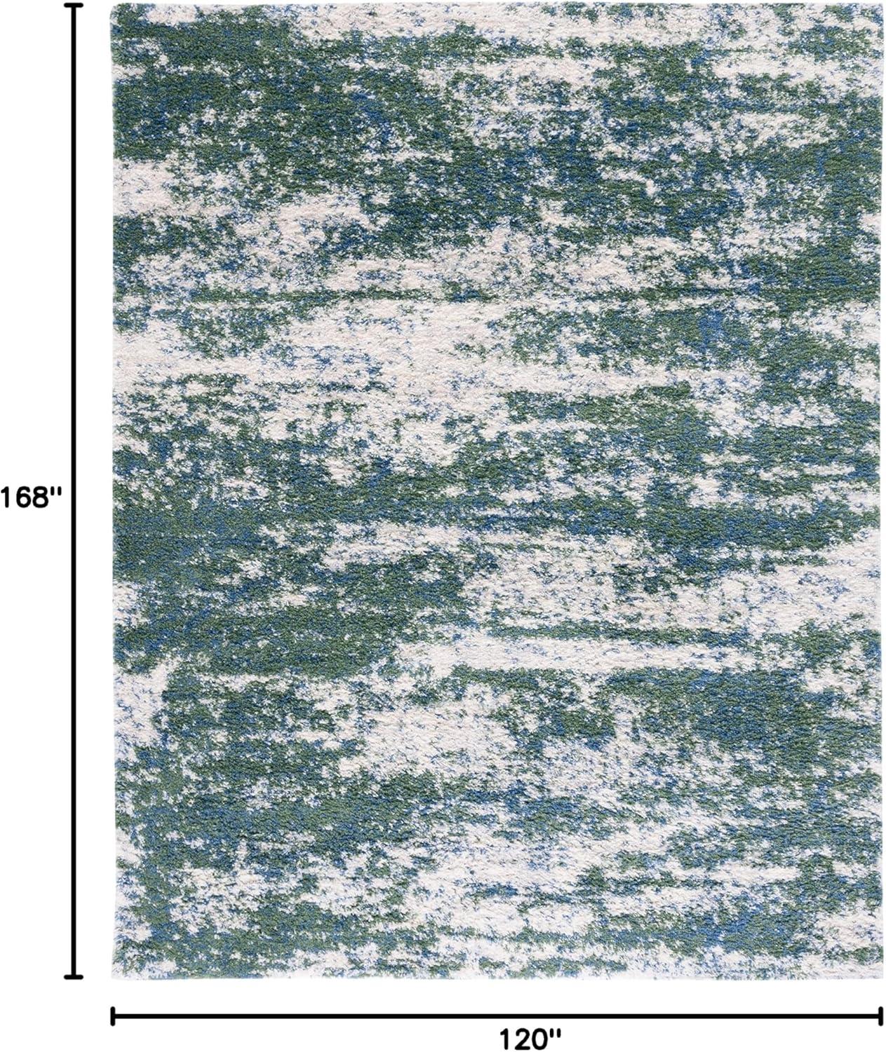 image:imageSAFAVIEH Area Rug 8x10 Berber Shag Collection Large Grey Blue amp Cream NonShedding amp Easy to Clean Ideal for Living Room Bedroom Dining Space BER219GGreenBeige