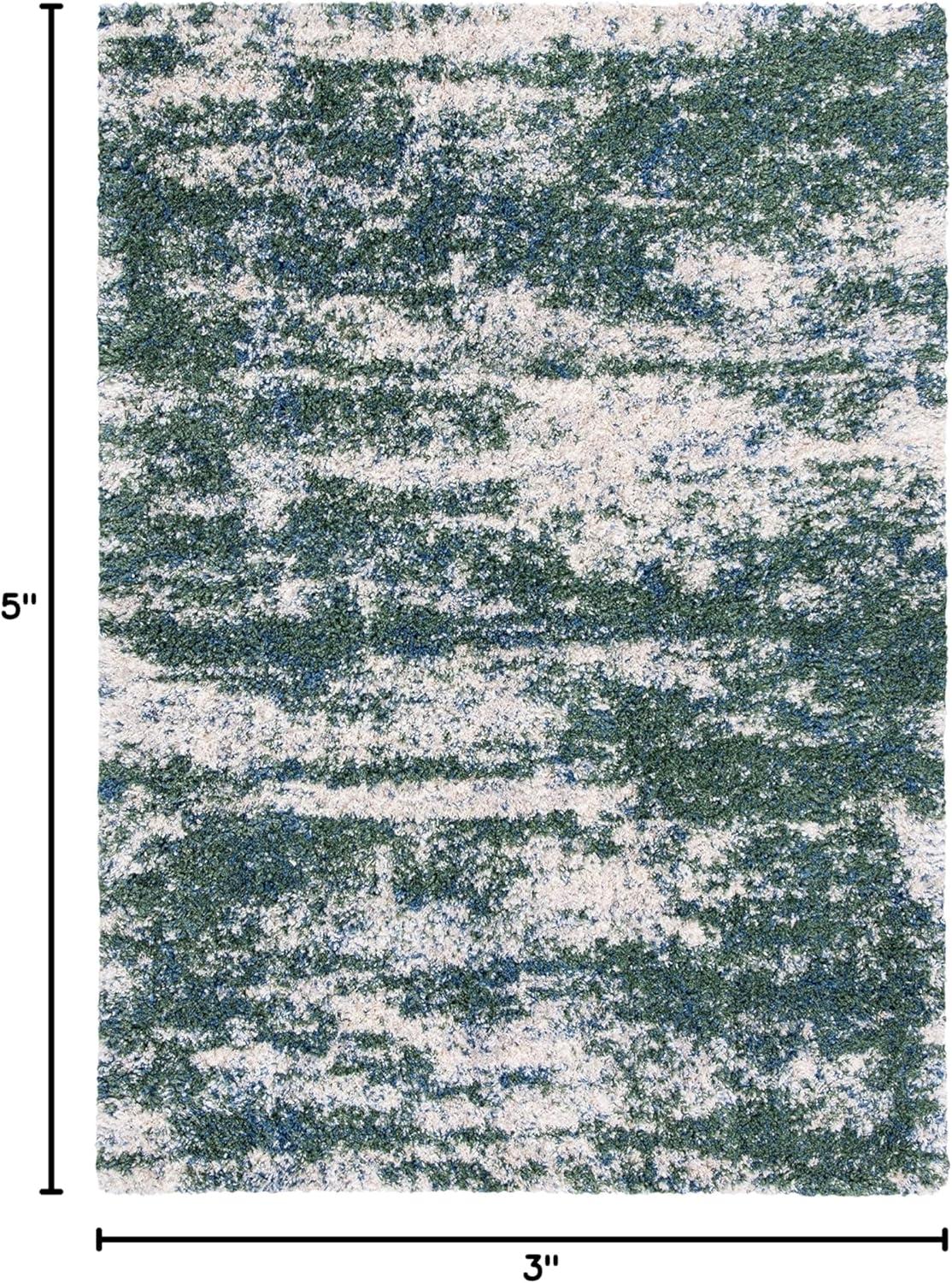 image:imageSAFAVIEH Area Rug 8x10 Berber Shag Collection Large Grey Blue amp Cream NonShedding amp Easy to Clean Ideal for Living Room Bedroom Dining Space BER219GGreenBeige