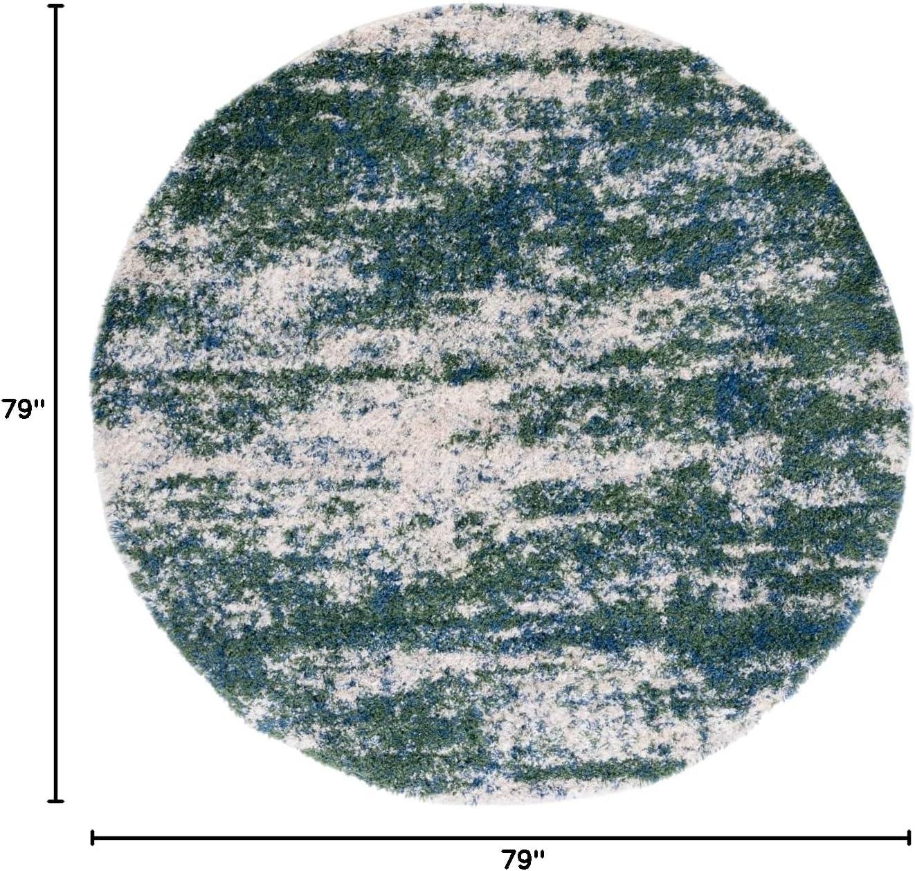 image:imageSAFAVIEH Area Rug 8x10 Berber Shag Collection Large Grey Blue amp Cream NonShedding amp Easy to Clean Ideal for Living Room Bedroom Dining Space BER219GGreenBeige