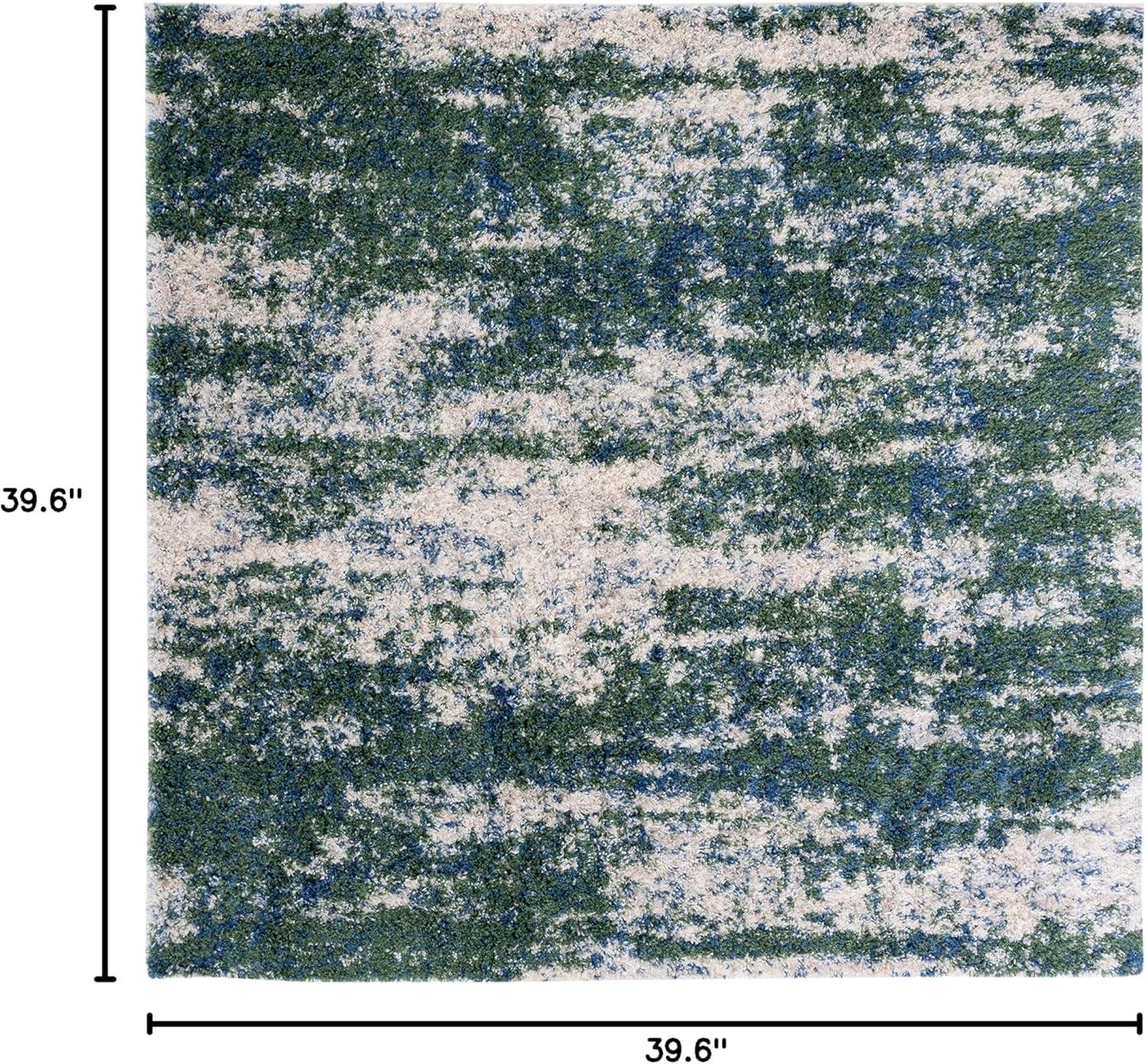 image:imageSAFAVIEH Area Rug 8x10 Berber Shag Collection Large Grey Blue amp Cream NonShedding amp Easy to Clean Ideal for Living Room Bedroom Dining Space BER219GGreenBeige