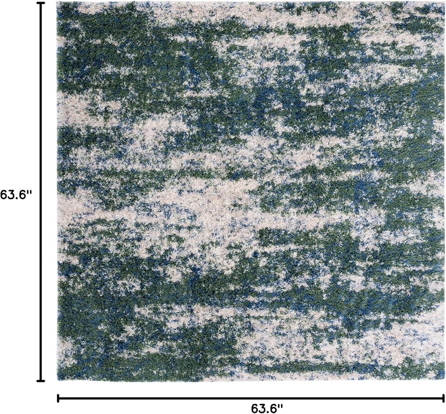 image:imageSAFAVIEH Area Rug 8x10 Berber Shag Collection Large Grey Blue amp Cream NonShedding amp Easy to Clean Ideal for Living Room Bedroom Dining Space BER219GGreenBeige